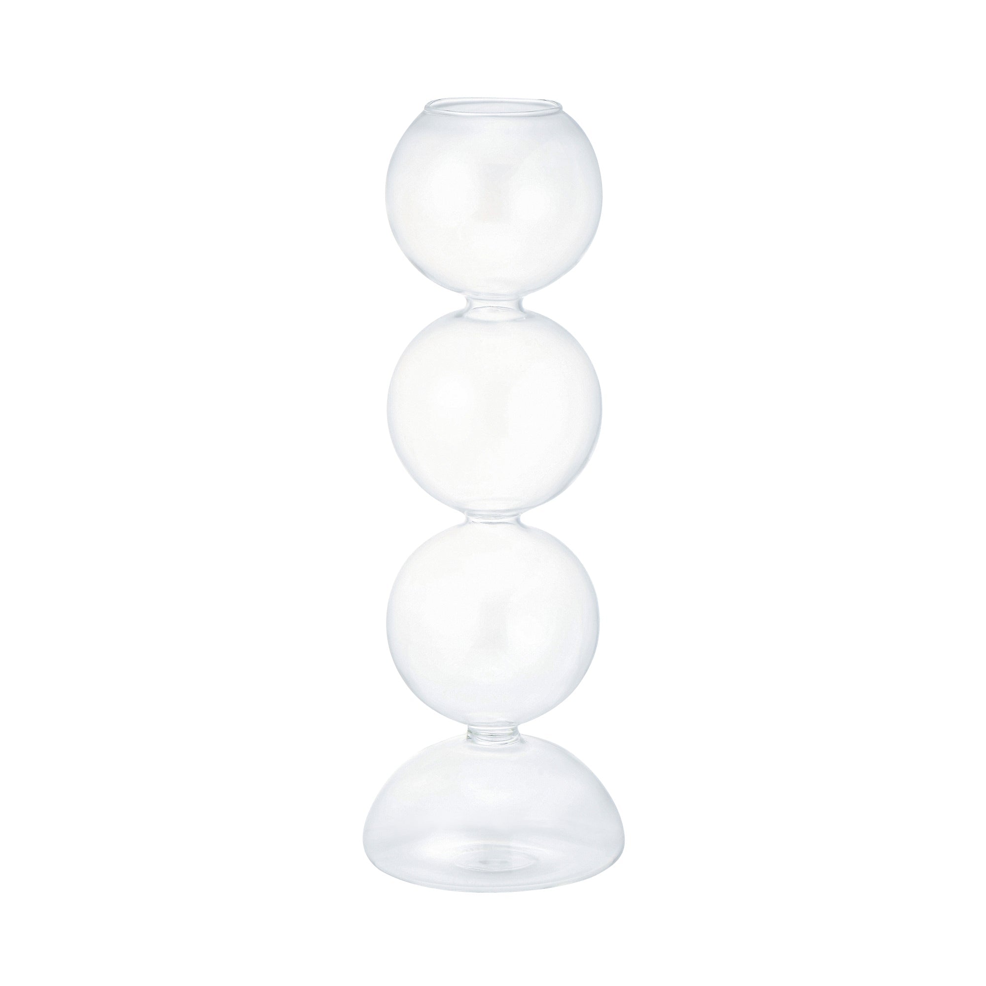 Clear Bubble Glass Flower Vase - Medium Size for Home Decor, Wedding Centerpieces & Tabletop Arrangements