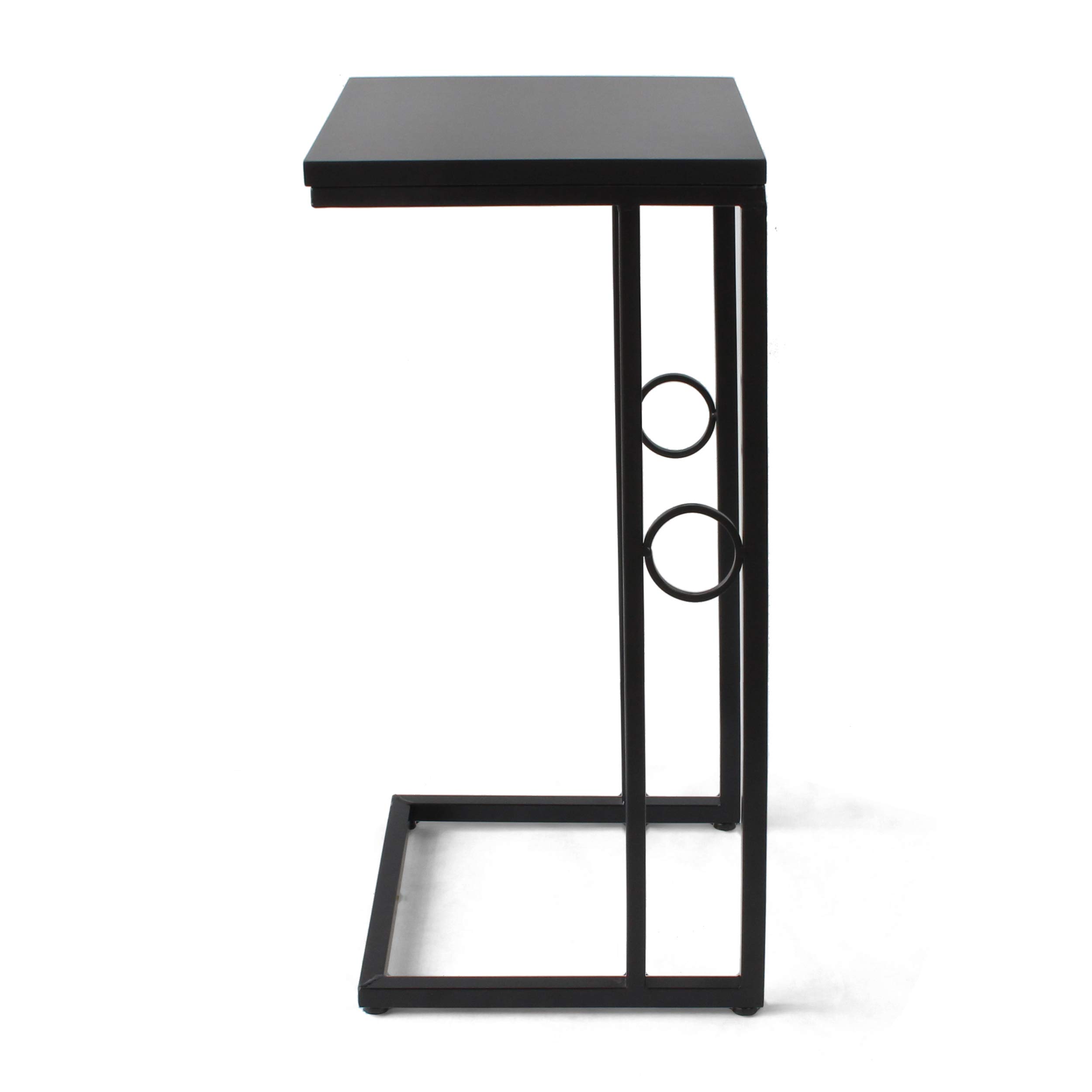 Christopher Knight Home Agnes Modern C-Shaped Side Table Set of 2 - Black End Tables for Living Room, Bedroom & Office Decor