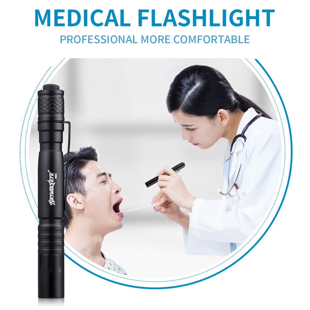 Mini LED Flashlight - Ultra Bright Pocket Penlight with Clip, Waterproof & Portable for AAA Batteries - Perfect for Camping, Hiking, Emergency & Everyday Carry (EDC)