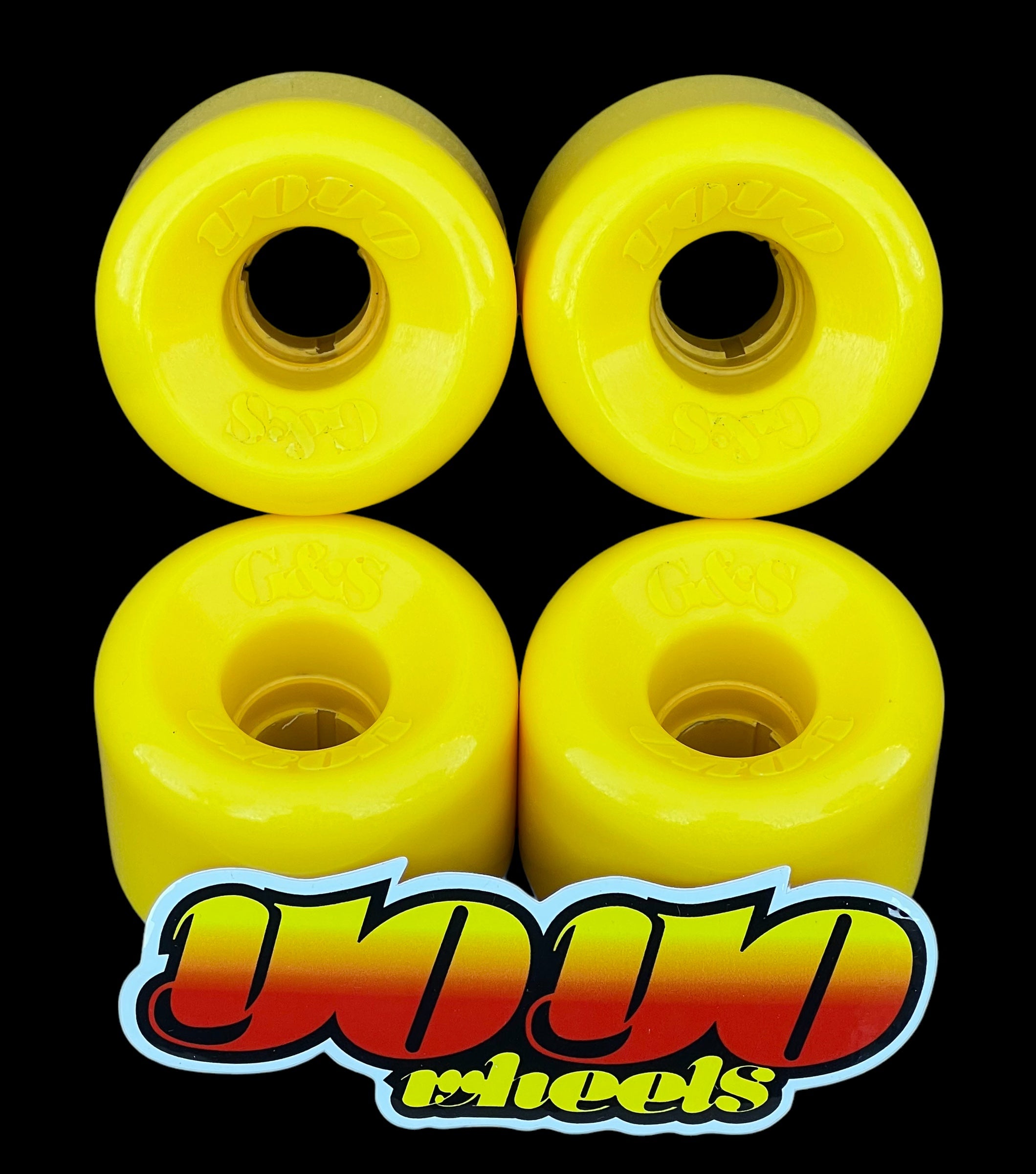 G&S YoYo 63mm 86a Yellow FlatBack Skateboard Wheels - High Performance Wheels for Street Skating, Park Riding & Cruising
