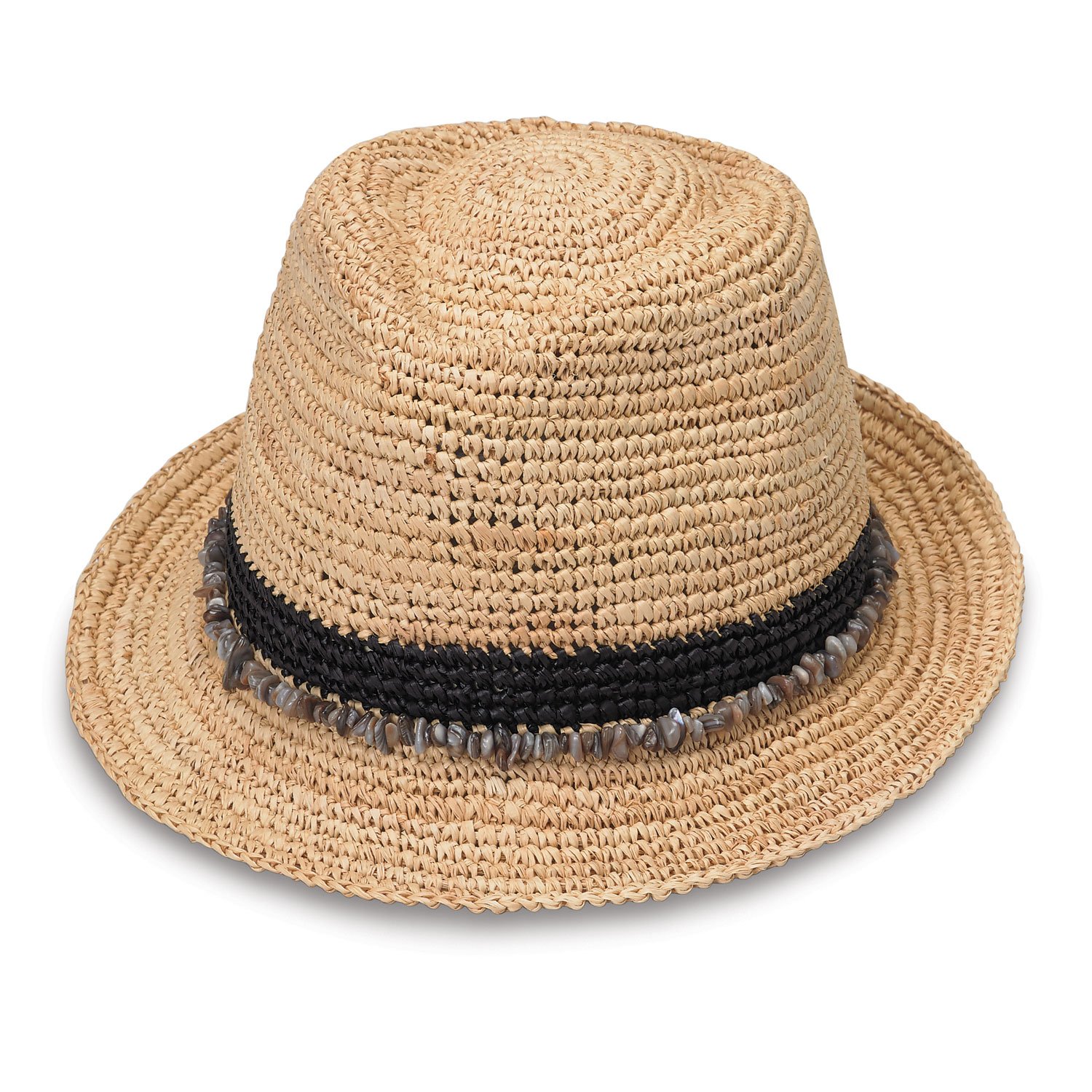 Wallaroo Tahiti Trilby Sun Hat - Packable, Adjustable Two-Toned Straw Hat for Women & Men | Modern Australian Design | Perfect for Beach, Travel & Outdoor Activities