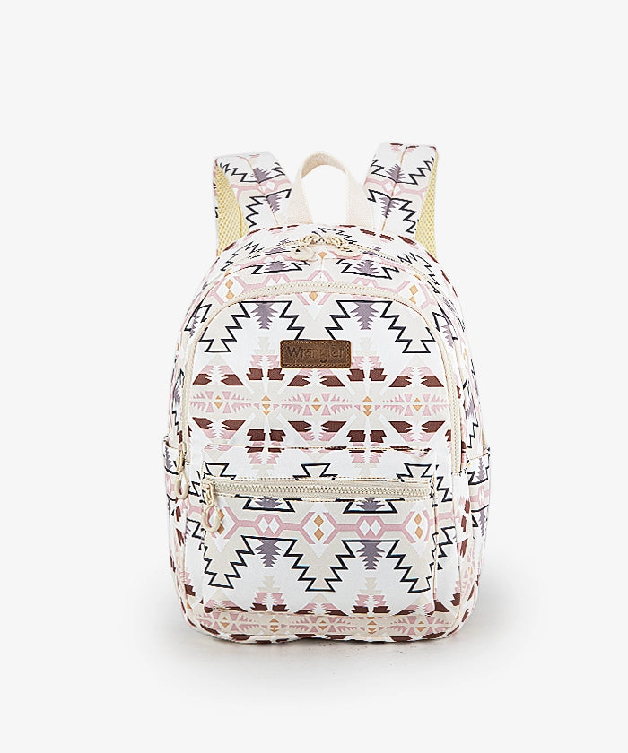 Wrangler Aztec Printed Diaper Bag Backpack - Stylish & Spacious Baby Essentials Organizer for Moms | Perfect for Travel, Daycare & Family Outings