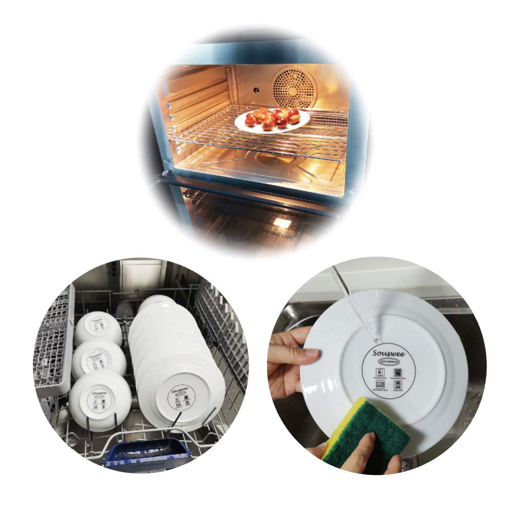 6-Piece White Round Dinner Plate Set (7.5 Inch) - Perfect for Salads, Desserts, Parties, Home Kitchen & Restaurant Use - Ideal Christmas Gift for Hosts & Food Lovers