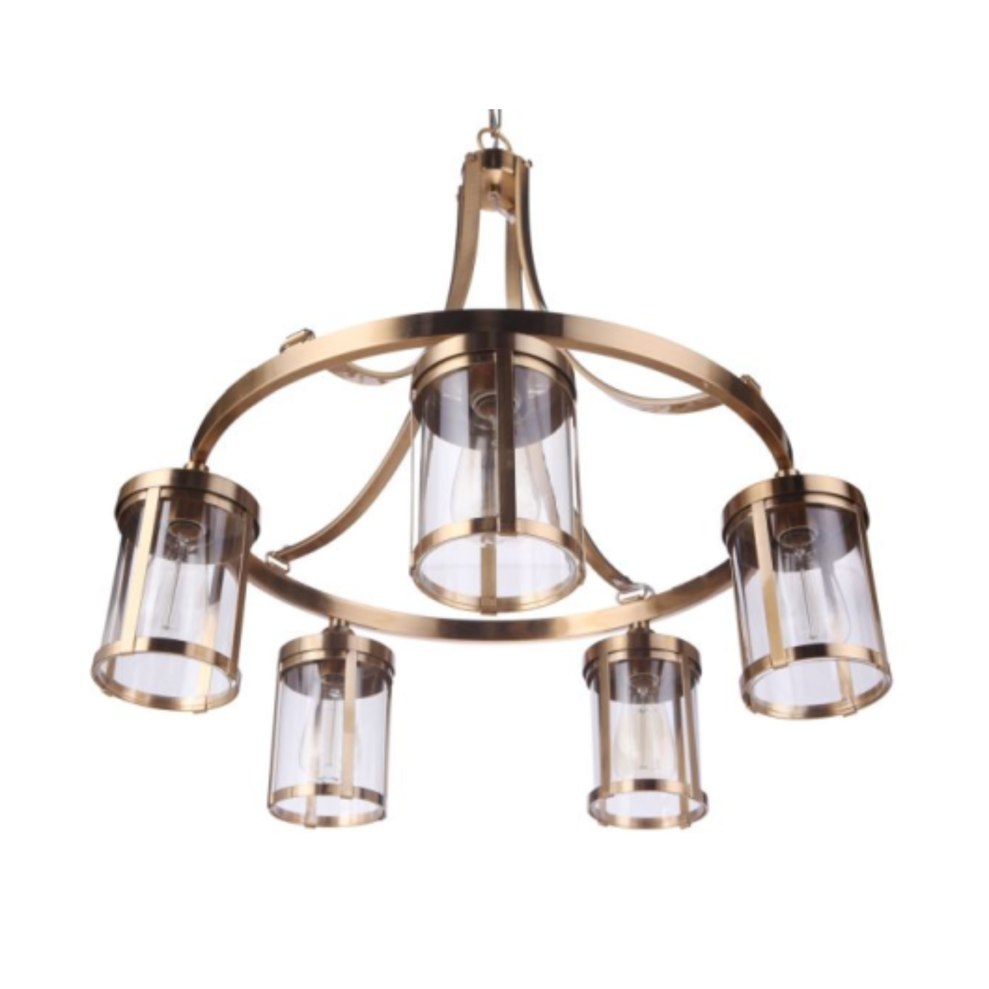 Craftmade Elliot 5-Light Chandelier in Satin Brass - Elegant Dining Room Lighting Fixture for Modern Home Decor