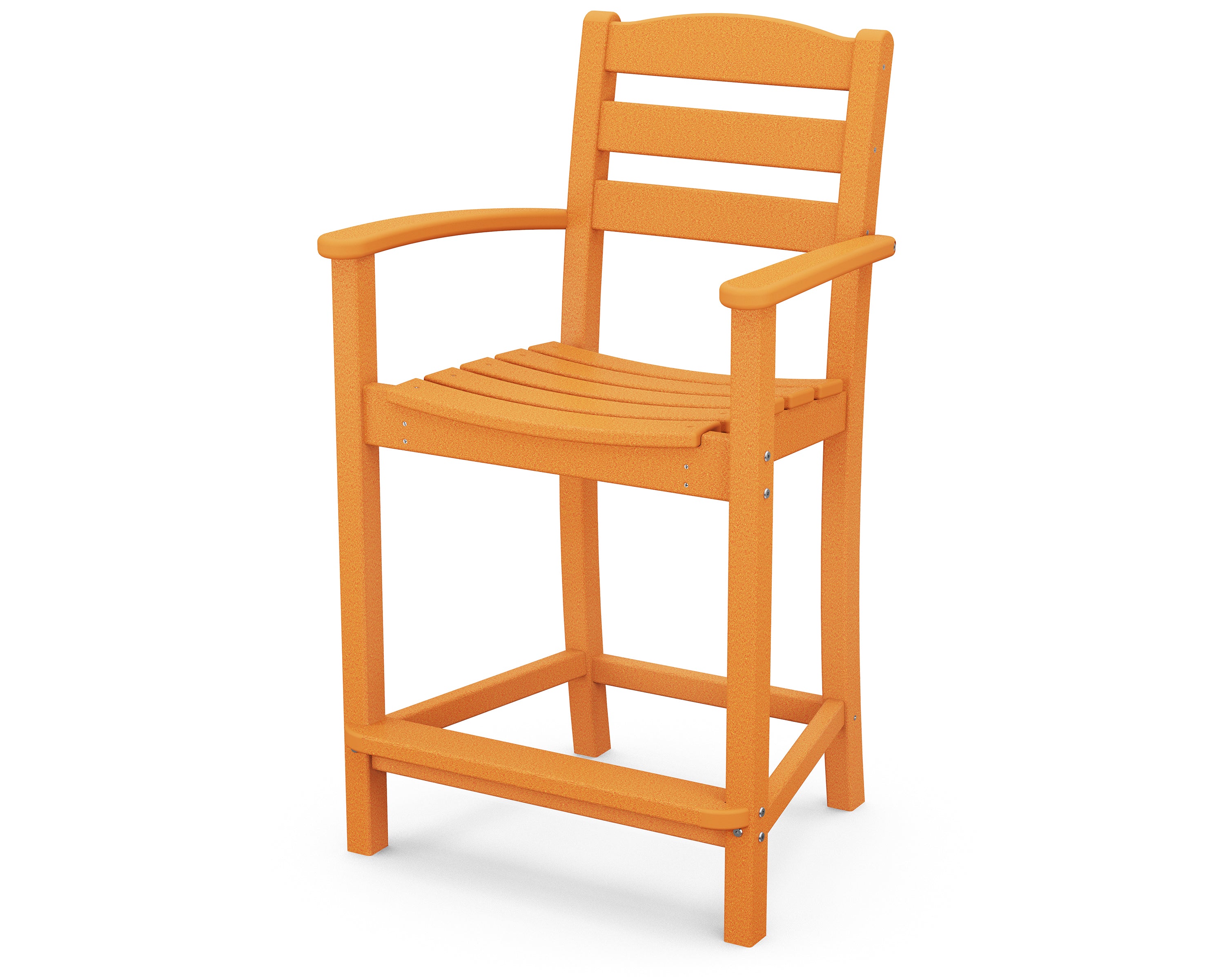 POLYWOOD La Casa Cafe Counter Arm Chair - Durable Outdoor Bar Stool for Patio, Kitchen, and Restaurant Use - Weather-Resistant & Comfortable Seating Solution