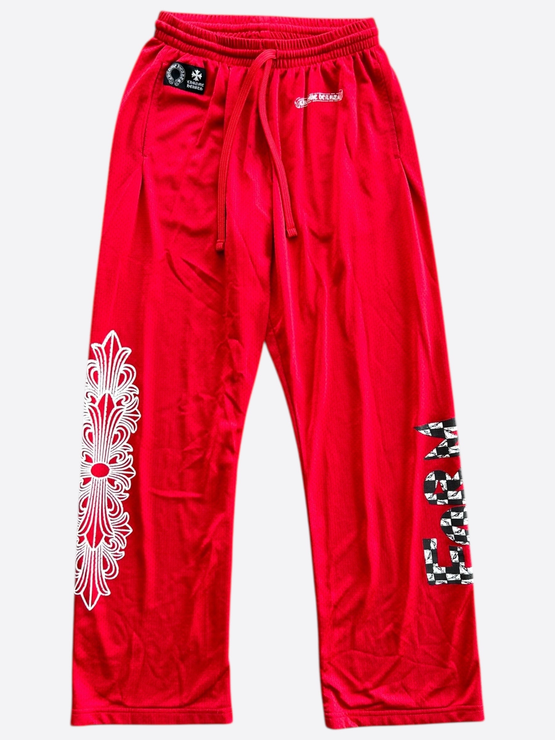 Chrome Hearts Matty Boy Red Form Mesh Trackpants for Men - Stylish Streetwear Joggers for Casual Wear & Gym