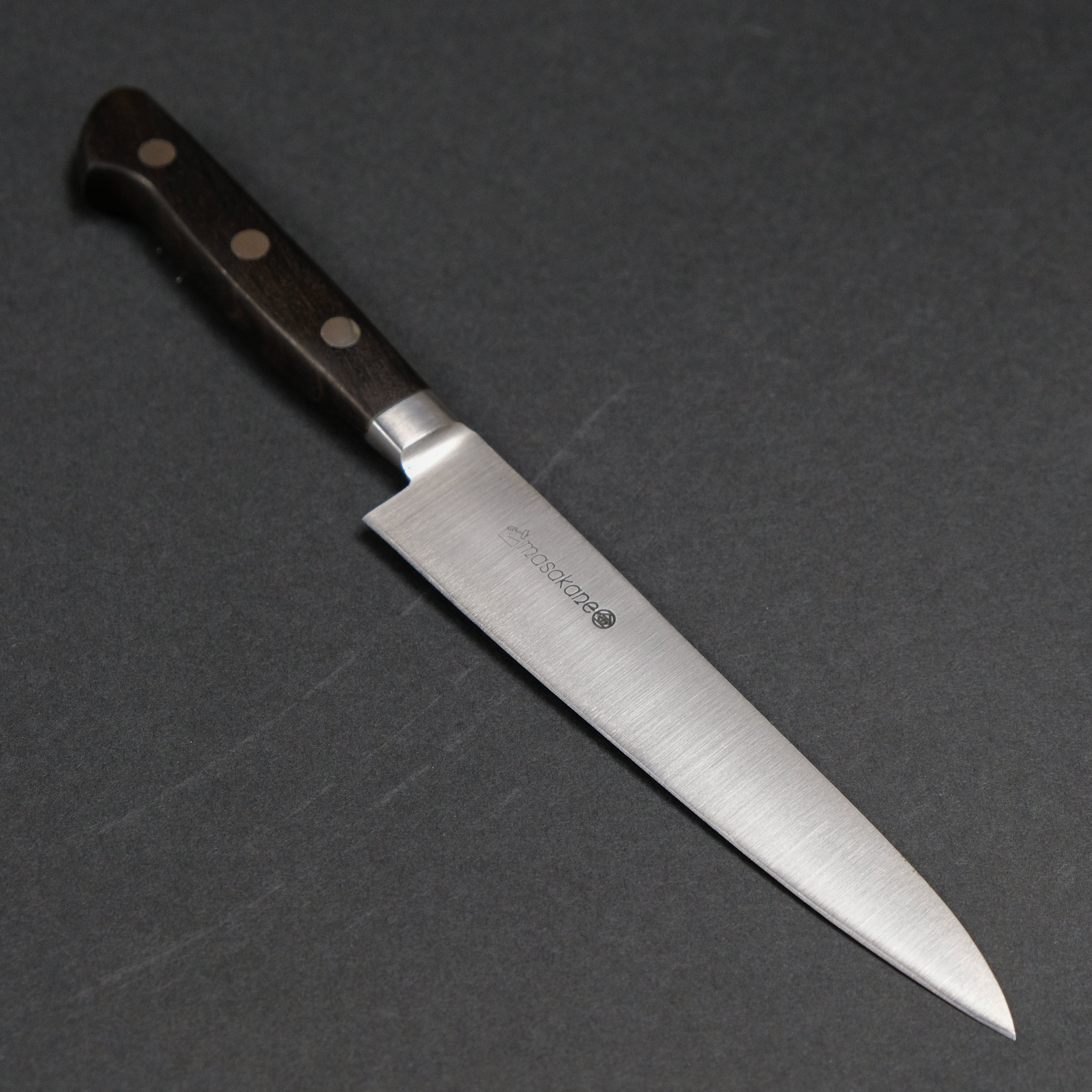 Masakane Vintage SK Petty Knife 150mm - High Carbon Steel Blade with Ebony Wood Handle - Perfect for Home Cooking, Sushi Preparation & Professional Chefs