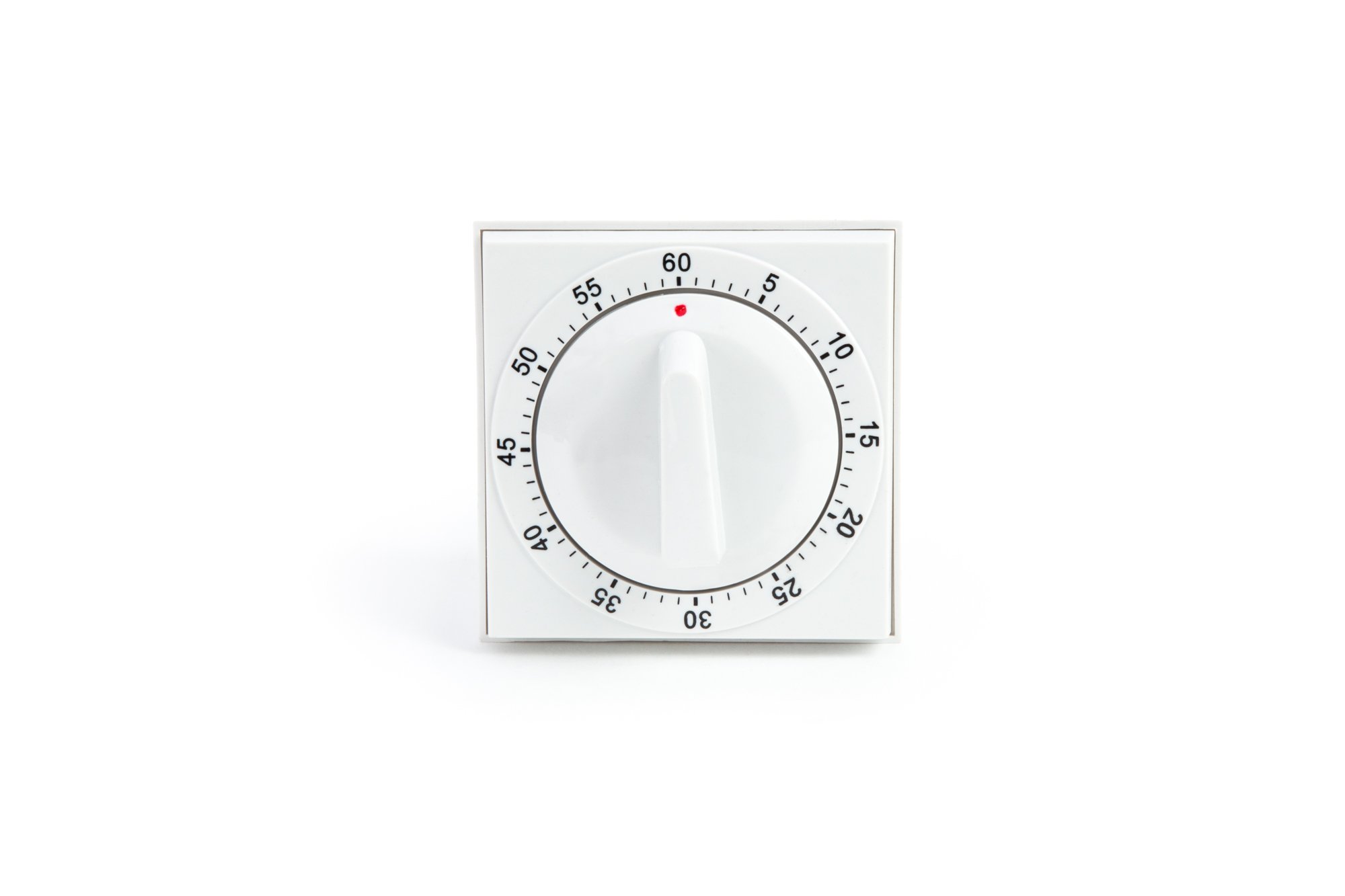 Fox Run Square Kitchen Timer - 60 Minute Countdown, 2 x 2.75 x 3 Inches, White - Perfect for Baking, Cooking, Classroom & Office Use
