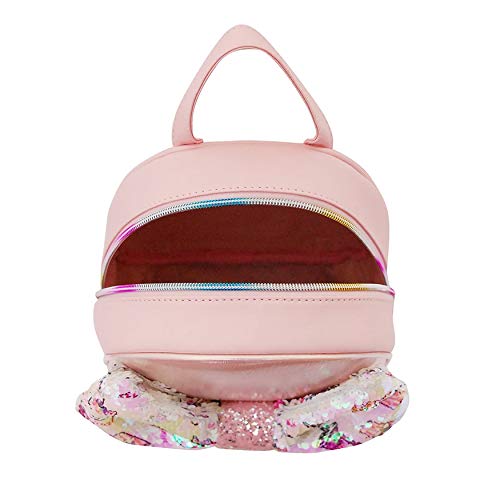 Metallic Unicorn Snacks Sequins Bow Mini Backpack for Girls - Pink Glitter Small Purse for School, Party & Travel | Miss Gwens Stylish Kids Accessory