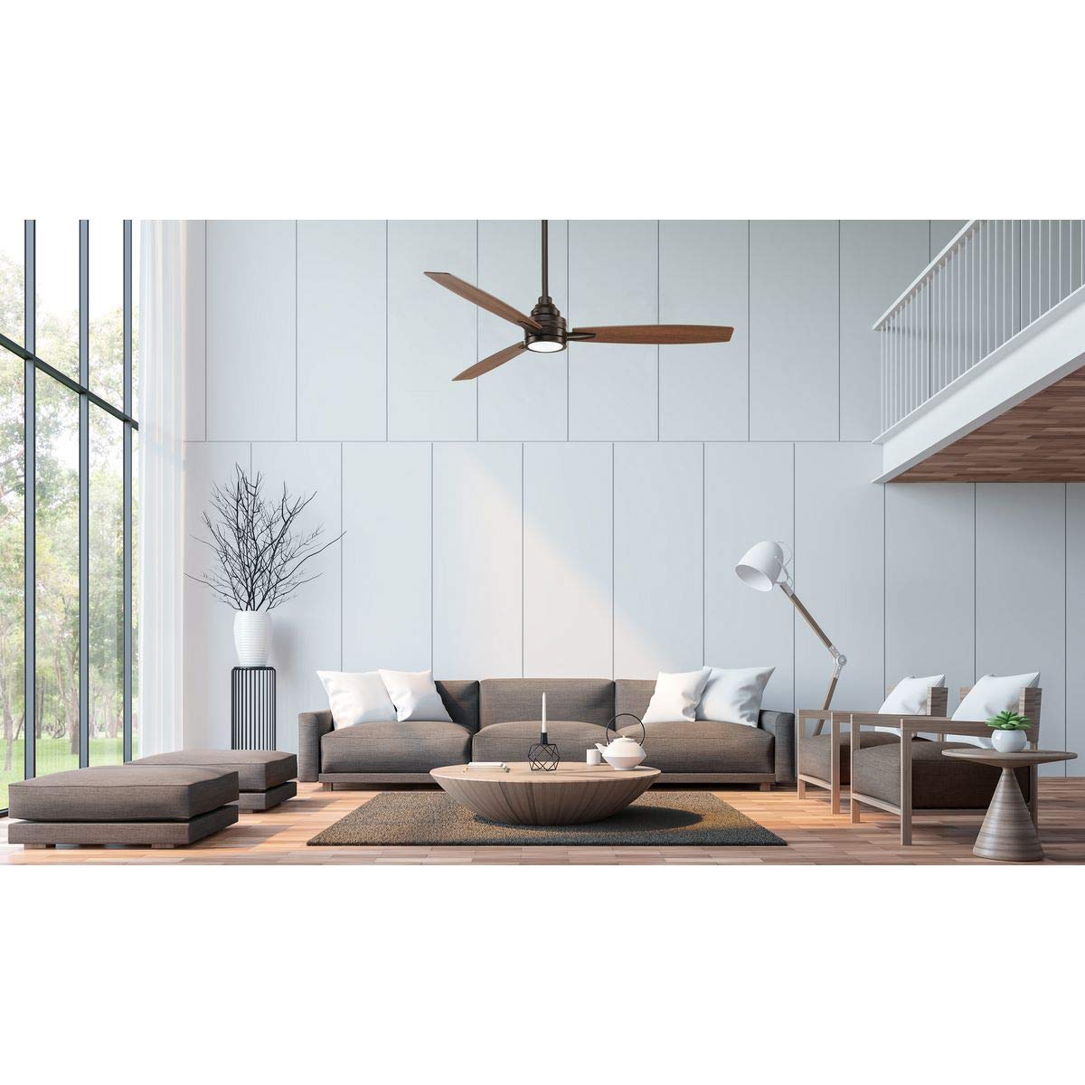 Progress Lighting P2554-2030K 3-Blade Bronze Ceiling Fan with Light Kit - Perfect for Living Room, Bedroom & Patio Cooling