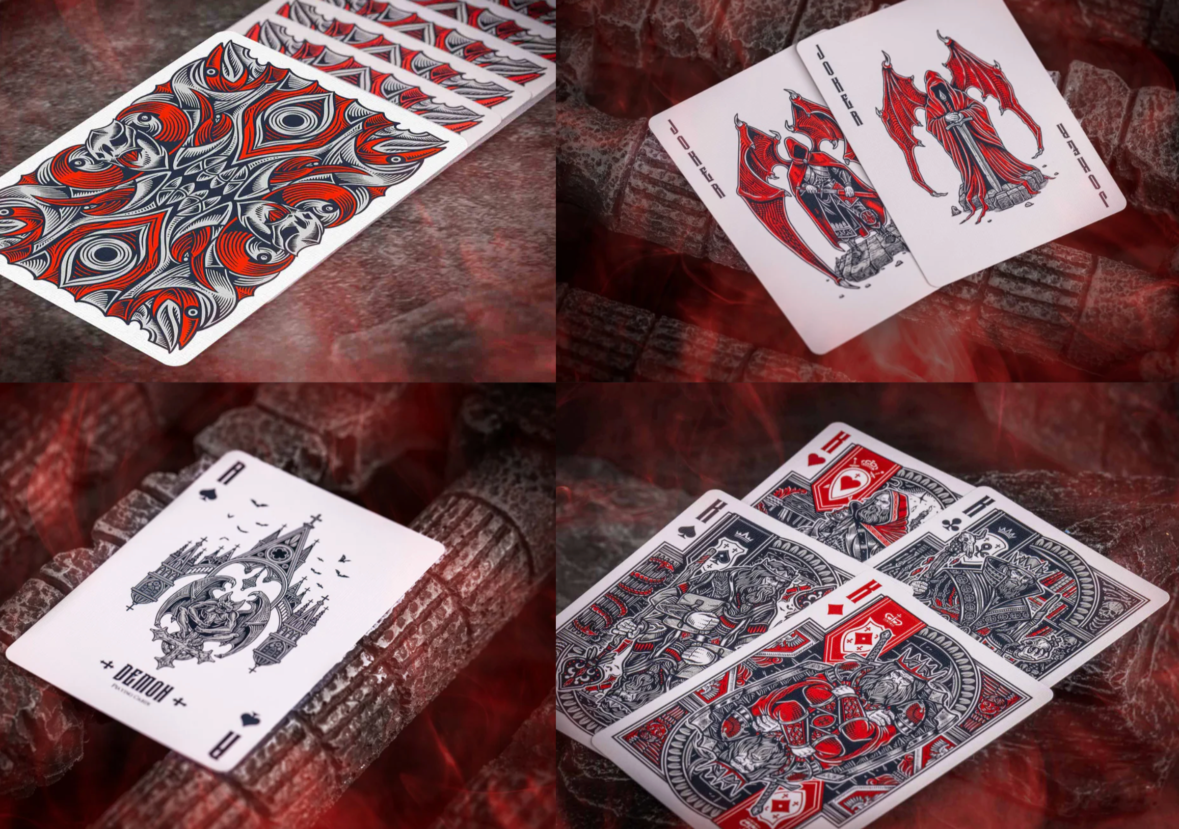Demon V2 Vengeance Edition Premium Playing Cards - Professional Poker & Magic Trick Deck for Cardistry, Casino Games & Collectors