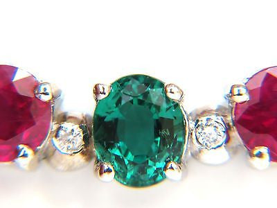 3.60 Carat Natural Ruby Emerald Sapphire Diamond Necklace - 14K Gold Plated, F/VS Clarity, Arch & By Yard Design - Perfect for Weddings, Anniversaries & Special Occasions
