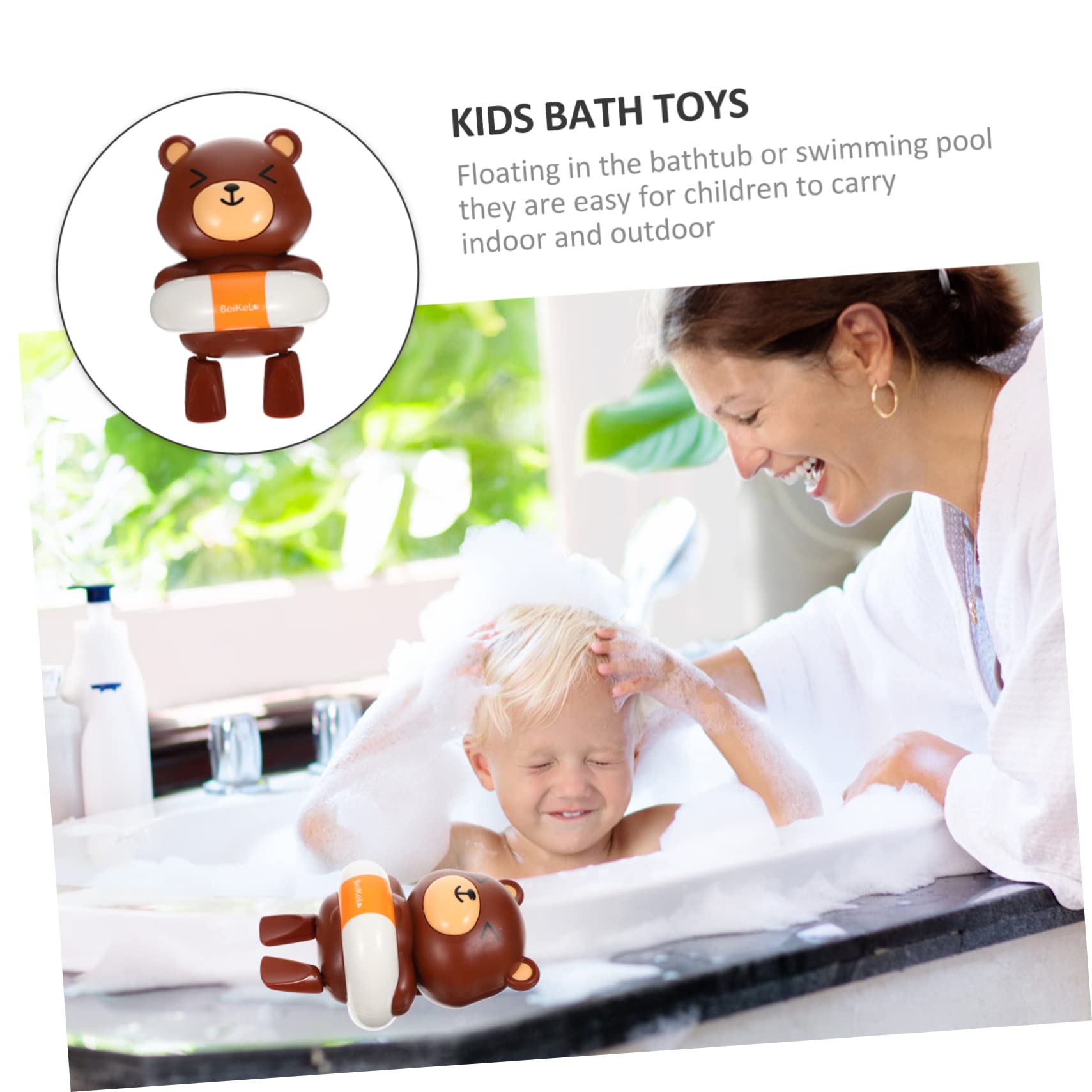 HEMOTON 5-Piece Ocean Animal Bath Toys Set - Plastic Bathtub Playthings for Toddlers & Kids | Fun Bath Time Learning Toys for Baby Shower Gifts & Pool Party Favors