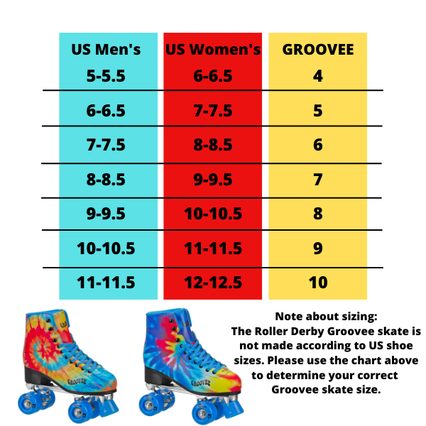 Groovee Freestyle Tie Dye Roller Skates for Women & Girls - Outdoor & Indoor Roller Skating - Perfect for Rinks, Parks, and Fitness