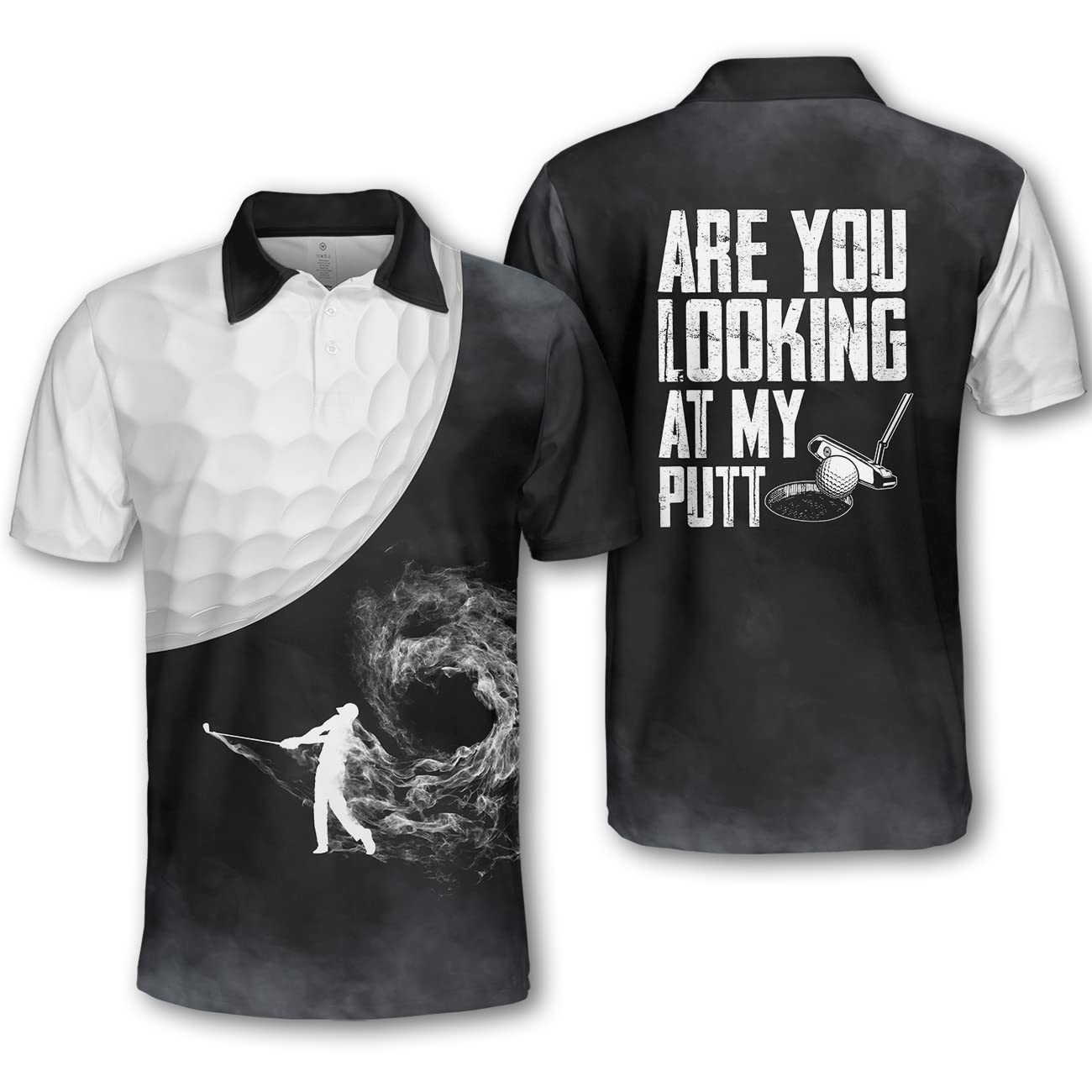 Pologen Men's Funny Golf Shirts - Crazy Dry Fit Polo for Golfers - Perfect Gift for Golf Lovers - Ideal for Golf Tournaments, Casual Wear & Funny Outings