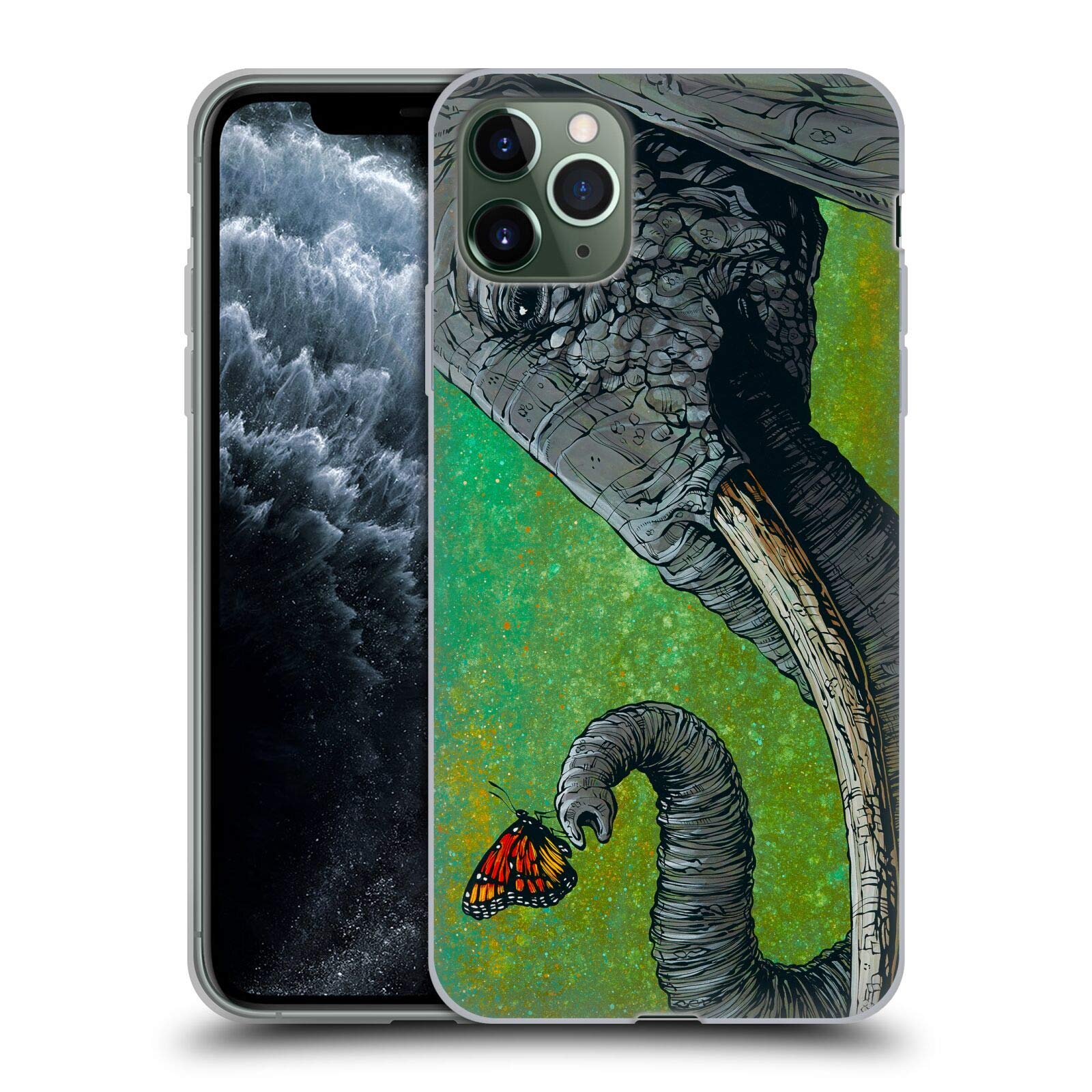 David Lozeau The Elephant Colorful Grunge Soft Gel Case for Apple iPhone 11 Pro Max - Officially Licensed Artistic Phone Cover - Perfect for Daily Use, Travel & Gift Giving