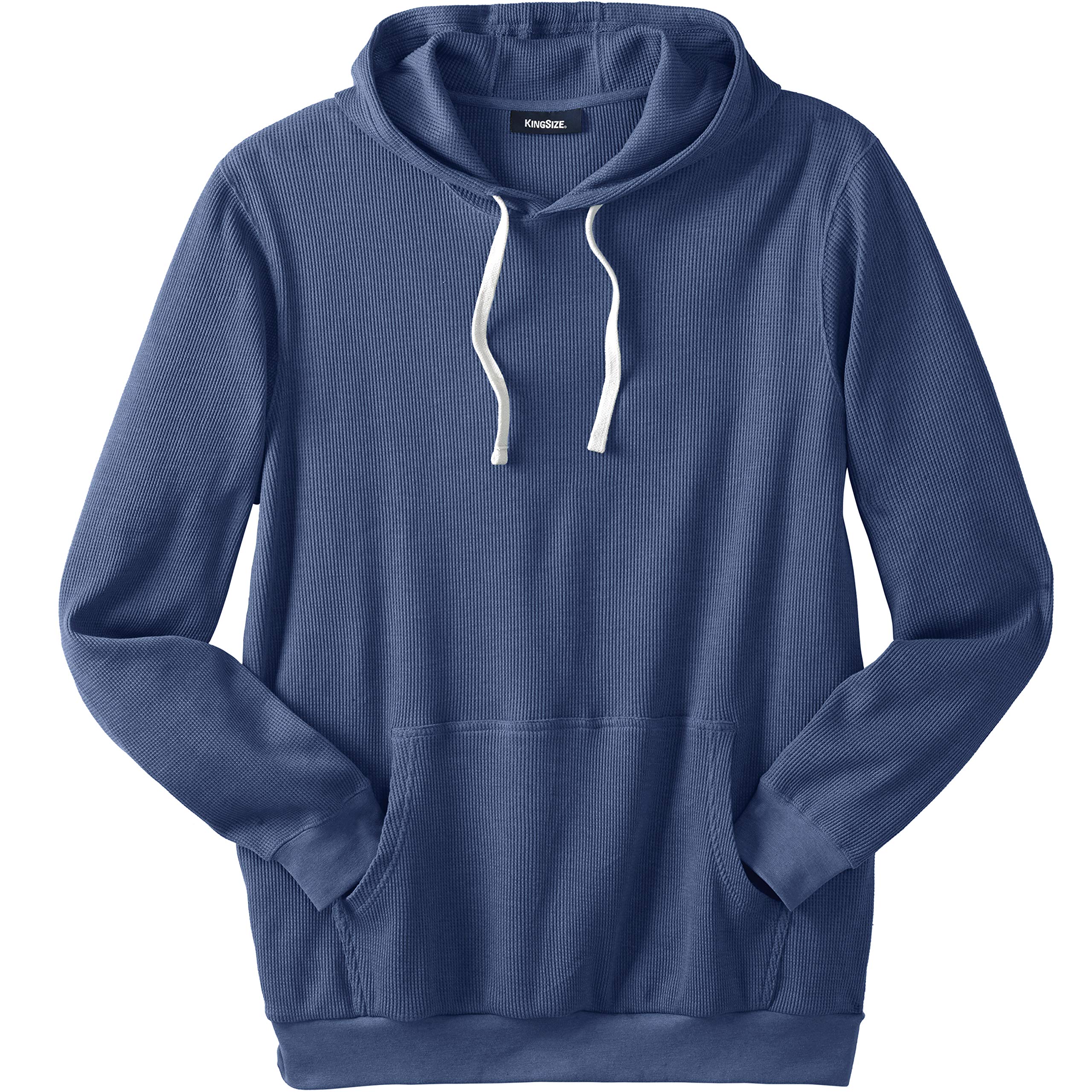 KingSize Men's Big & Tall Waffle-Knit Thermal Hoodie - Warm Winter Pullover for Cold Weather & Outdoor Activities