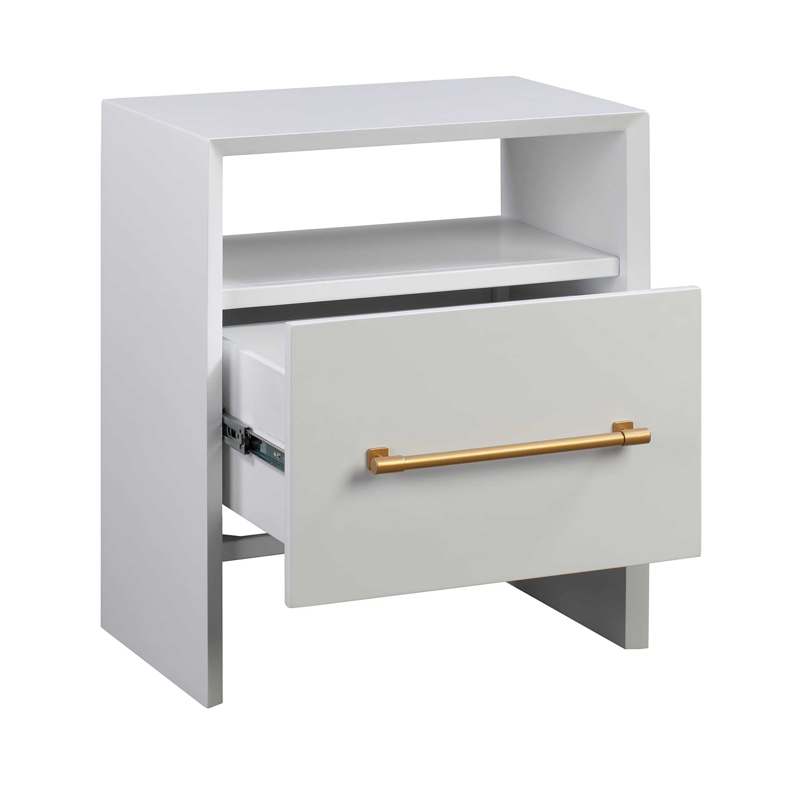 Tov Furniture Libre Nightstand - White Wooden Bedside Table with Drawer for Bedroom, Living Room, or Guest Room - Perfect for Storage and Stylish Home Decor