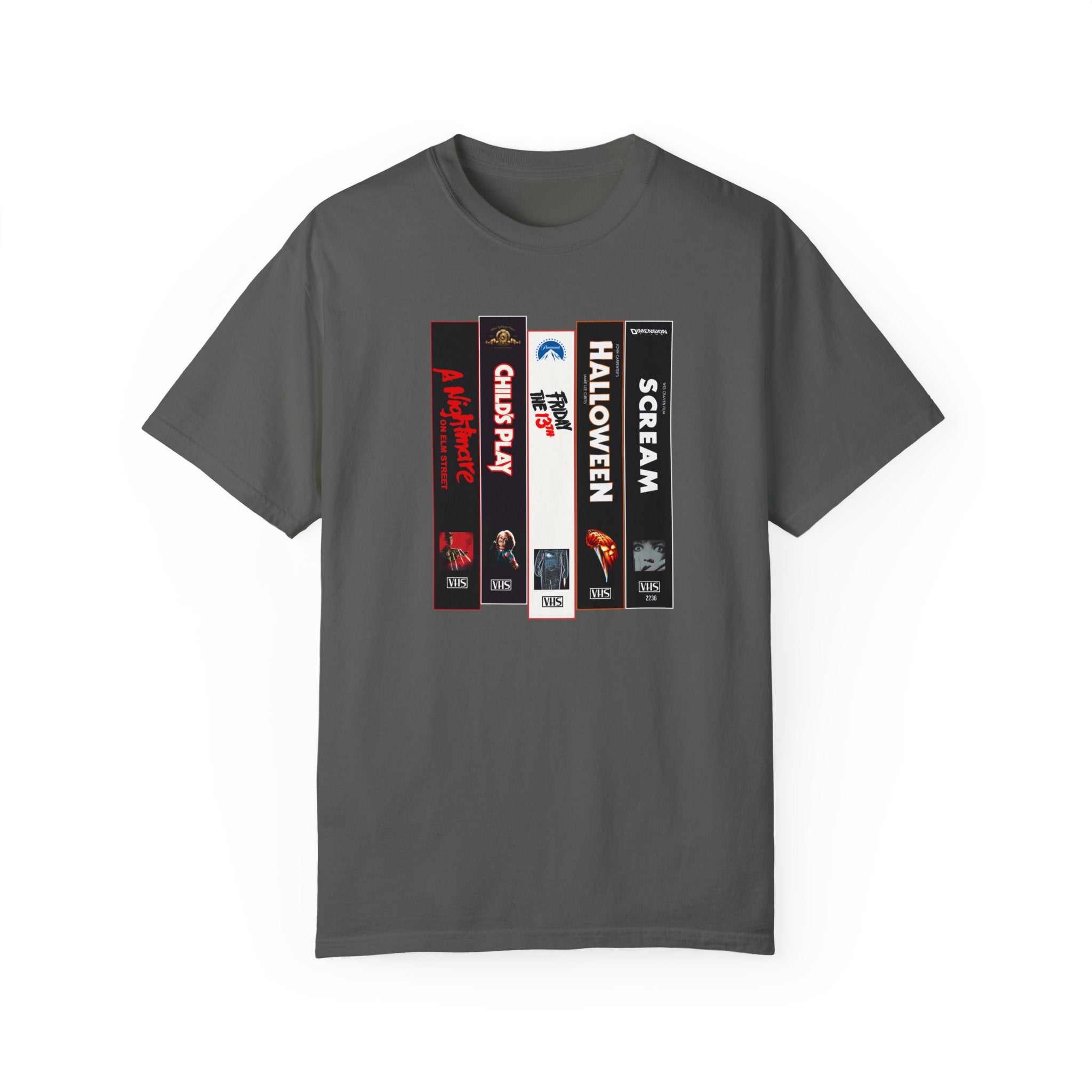 Horror Movie VHS T-Shirt - Vintage 80s Retro Horror Film Graphic Tee - Perfect for Halloween, Horror Conventions & Movie Nights