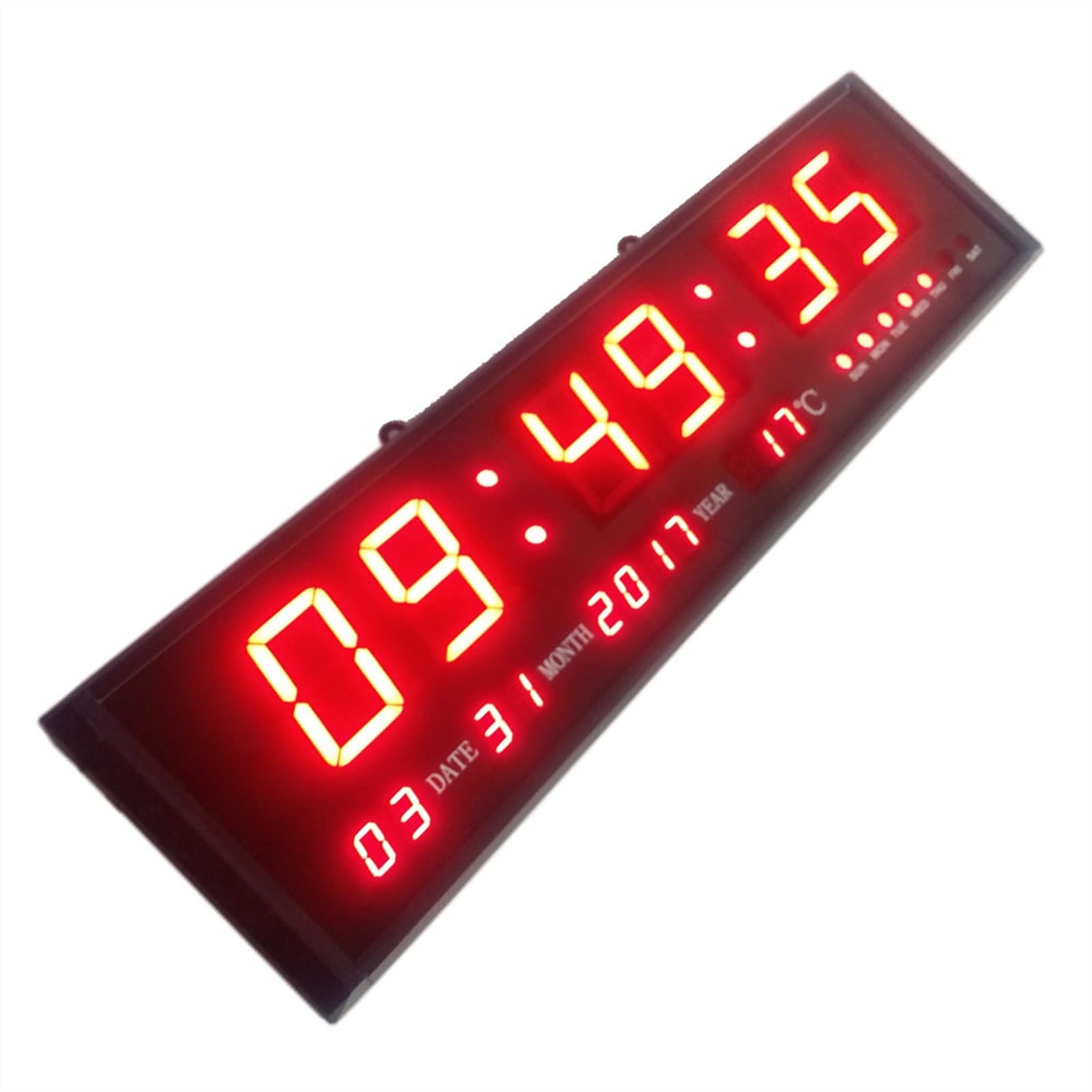 Large Digital LED Wall Timer with Calendar & Temperature - Stopwatch, Alarm, Countdown Function for Gym, Classroom, Office & Home | Perfect for Workouts, Meetings & Daily Scheduling