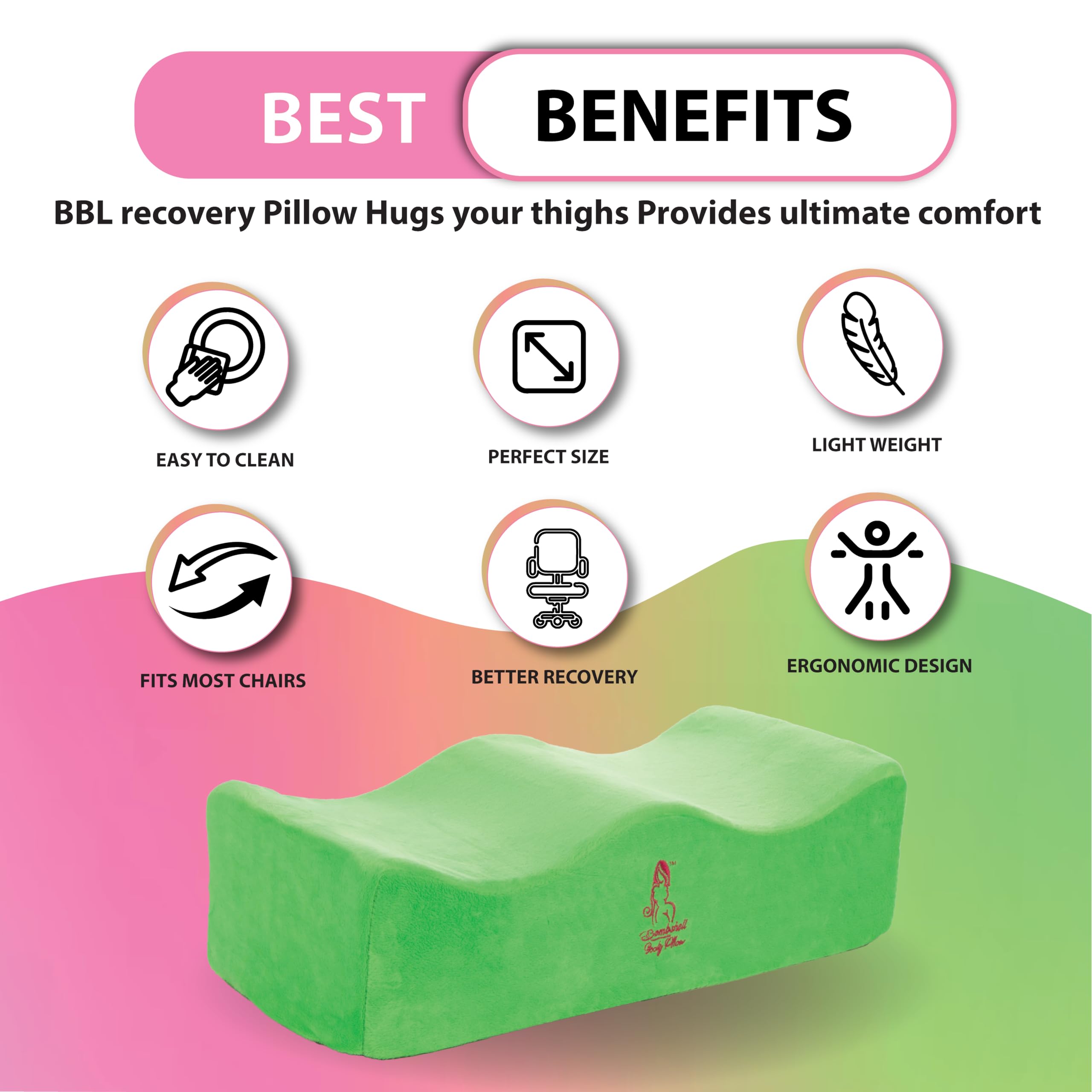 Post Surgery BBL Pillow & Supplies - Butt Cushion with Ab Board, Female Urinal & Lipo Foam for Comfort After Brazilian Butt Lift & Liposuction - Perfect for Recovery, Travel & Sitting Comfort