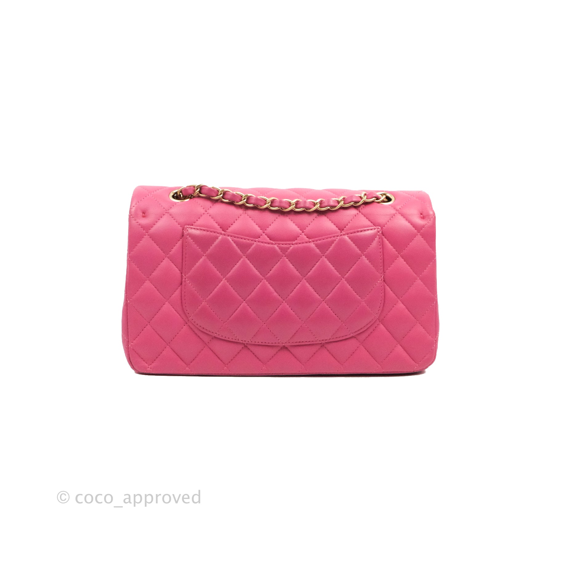 Chanel Classic Medium Double Flap Bag in Pink Lambskin Leather with Matte Gold Hardware - Luxury Handbag for Women, Perfect for Date Nights & Special Occasions