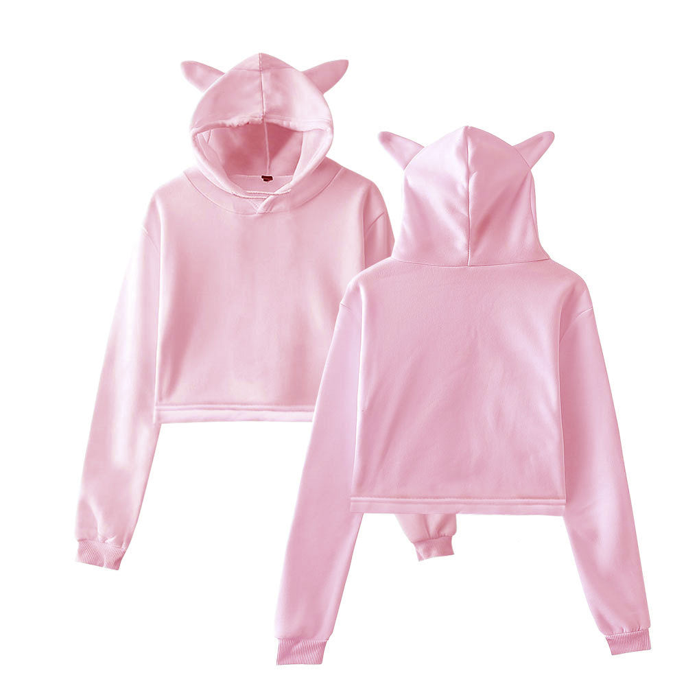 Women's Streetwear Hoodie - Long Sleeve Crop Top Pullover Sweatshirt for Girls | Spring Fashion, Casual Wear & Gym Outfits