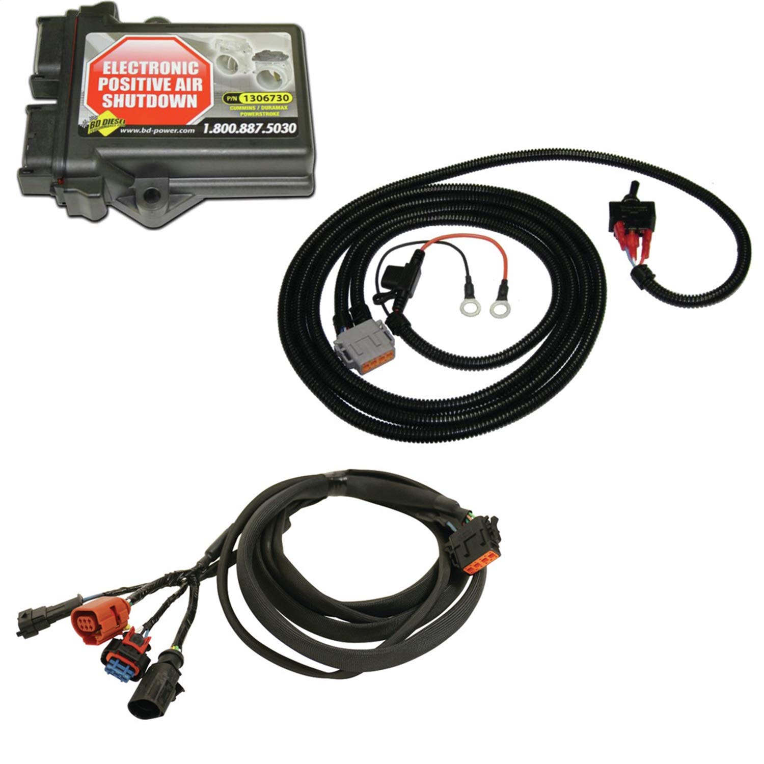 BD Diesel 1036752 Positive Air Shutdown Kit - Engine Protection System for Dodge Cummins 5.9L & 6.7L | Prevents Dust & Debris Damage | Ideal for Off-Roading & Heavy-Duty Trucking