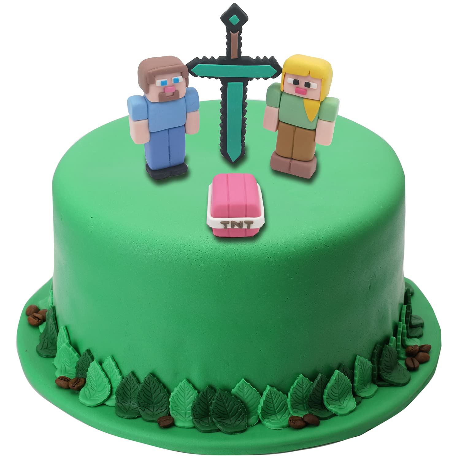 SUYEPER Pixel Cake Topper - Birthday Party & Video Game Party Decoration Set (Style 2) - Perfect for Minecraft Themed Cakes, Gamer Birthday Celebrations and Fun Dessert Decorations