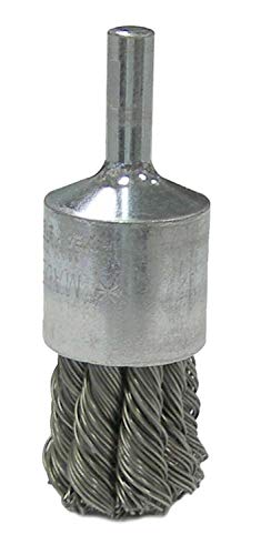 Weiler 36287 Vortec Pro End Brush - Stainless Steel Bristle Knotted Wire Brush, 3/4