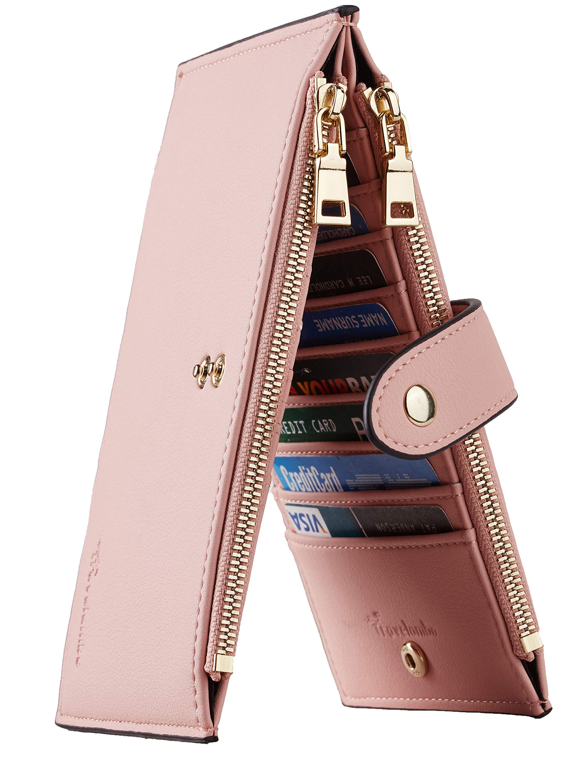 Travelambo Genuine Leather Slim RFID Blocking Bifold Wallet for Women - Credit Card Holder & ID Organizer | Perfect for Everyday Use, Travel, and Gift Giving