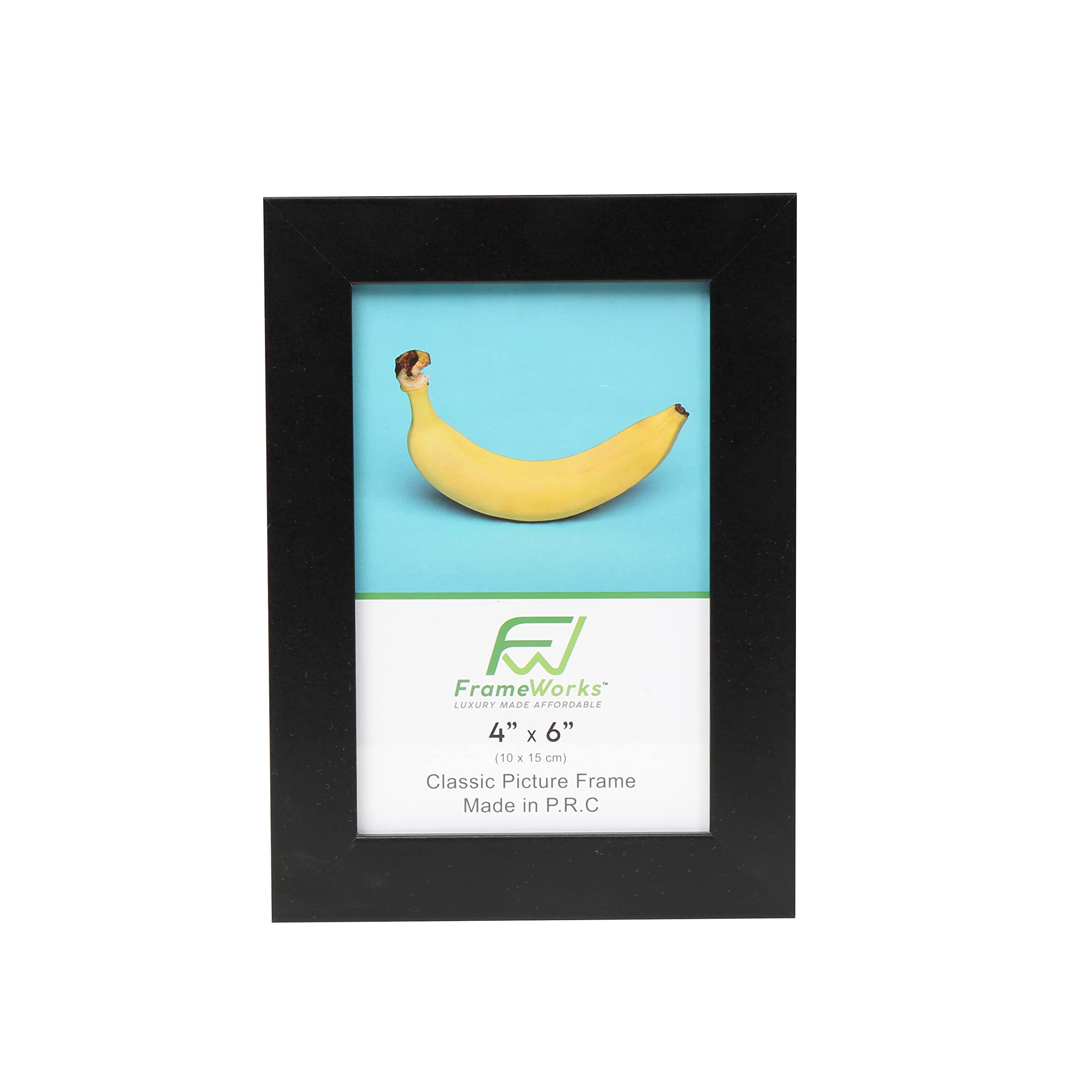 FrameWorks 2-Pack 4x6 Picture Frames Black - Classic Wooden Photo Frames with Tempered Glass, Modern Matte Finish for Prints, Posters, Certificates & Wall Decor - Perfect for Home, Office, Gallery & Gift Giving