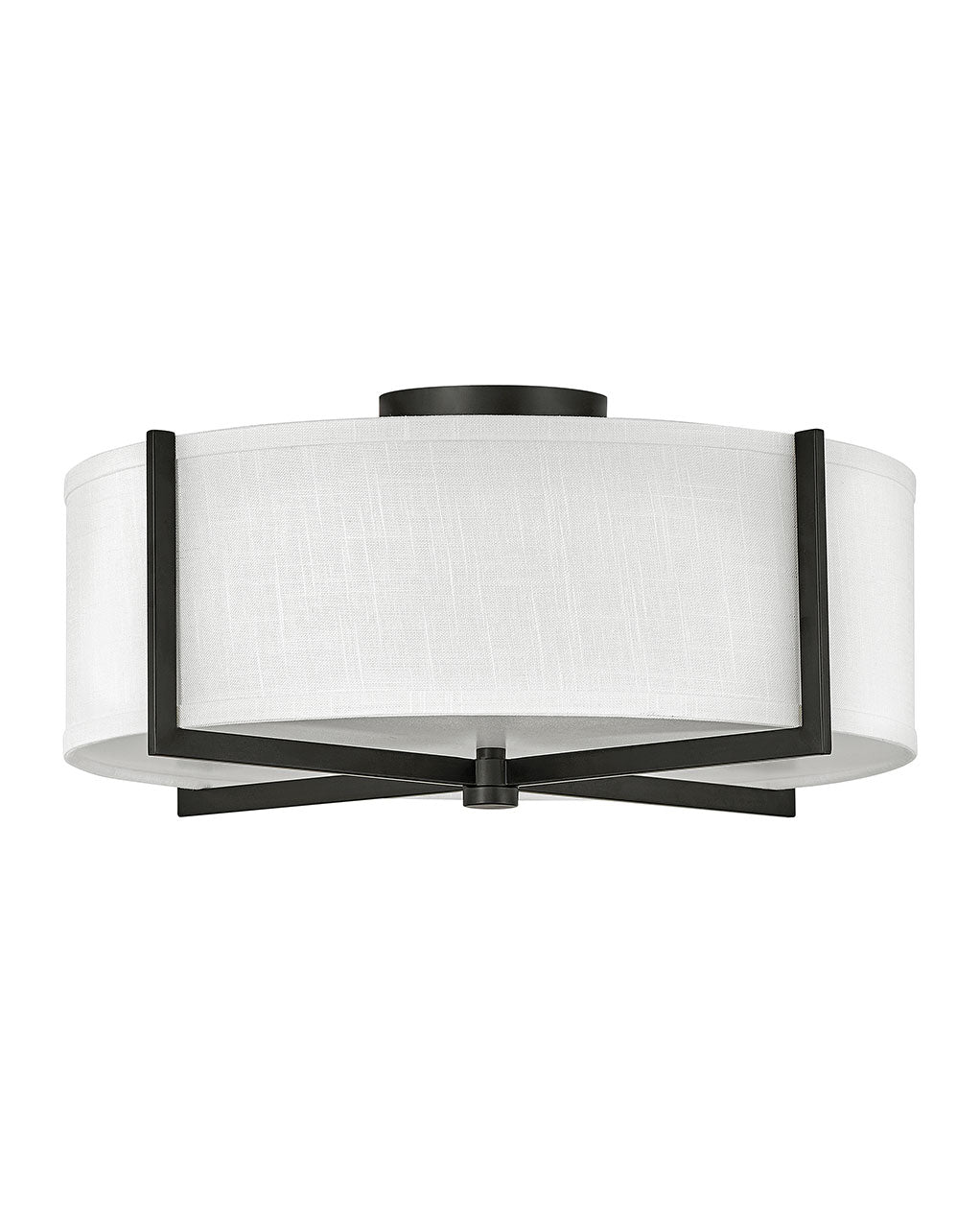 Black Axis Off White LED Semi Flush Mount Ceiling Light - Modern Lighting Fixture for Bedroom, Kitchen & Hallway