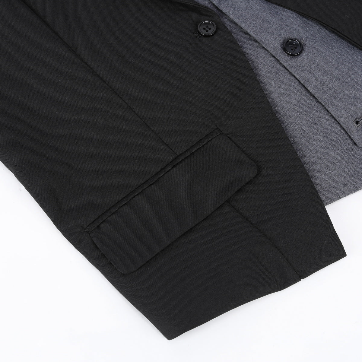 Men's Notched Lapel Patchwork Vest Black - Stylish Casual & Formal Layering Piece for Office, Wedding & Outdoor Events