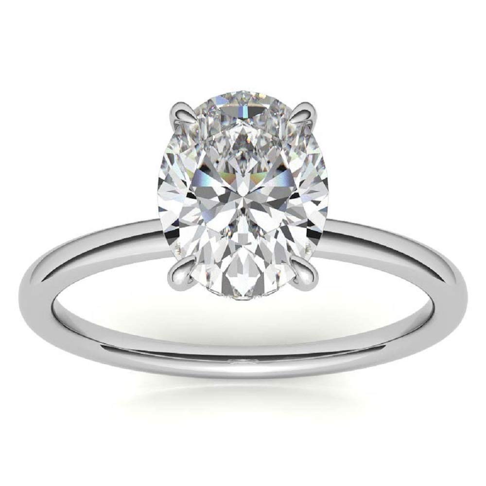 3 CT Oval Moissanite Engagement Ring - Vintage Solitaire Wedding Band with 4-Prong Setting in Sterling Silver - Anniversary, Promise Ring Gift for Her - Perfect for Proposals, Weddings & Special Occasions