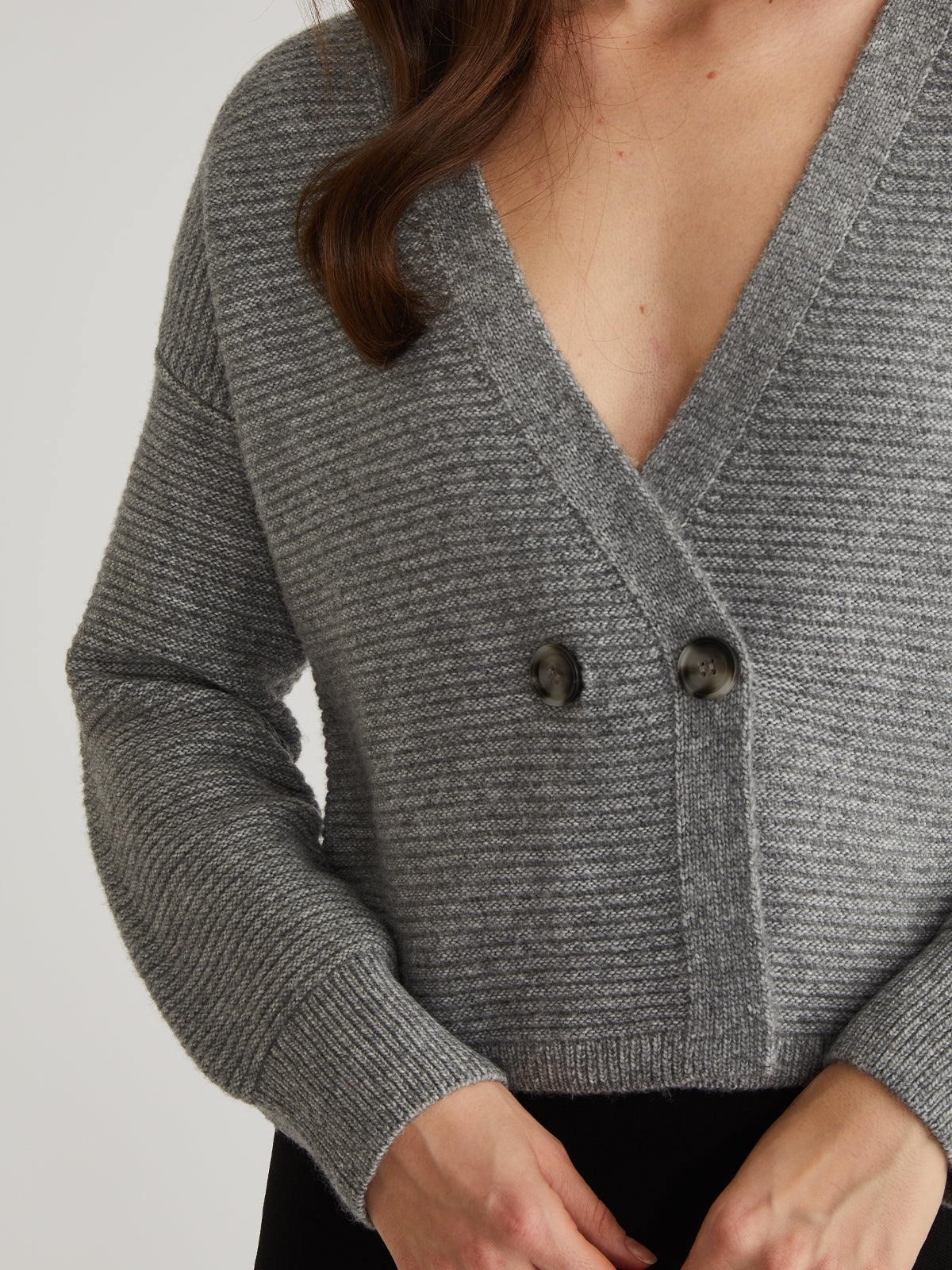 Quinn Women's Double Breasted Cardigan - Soft Knit Long Sleeve Open Front Sweater for Fall & Winter (Office, Casual, Date Night Outfits)