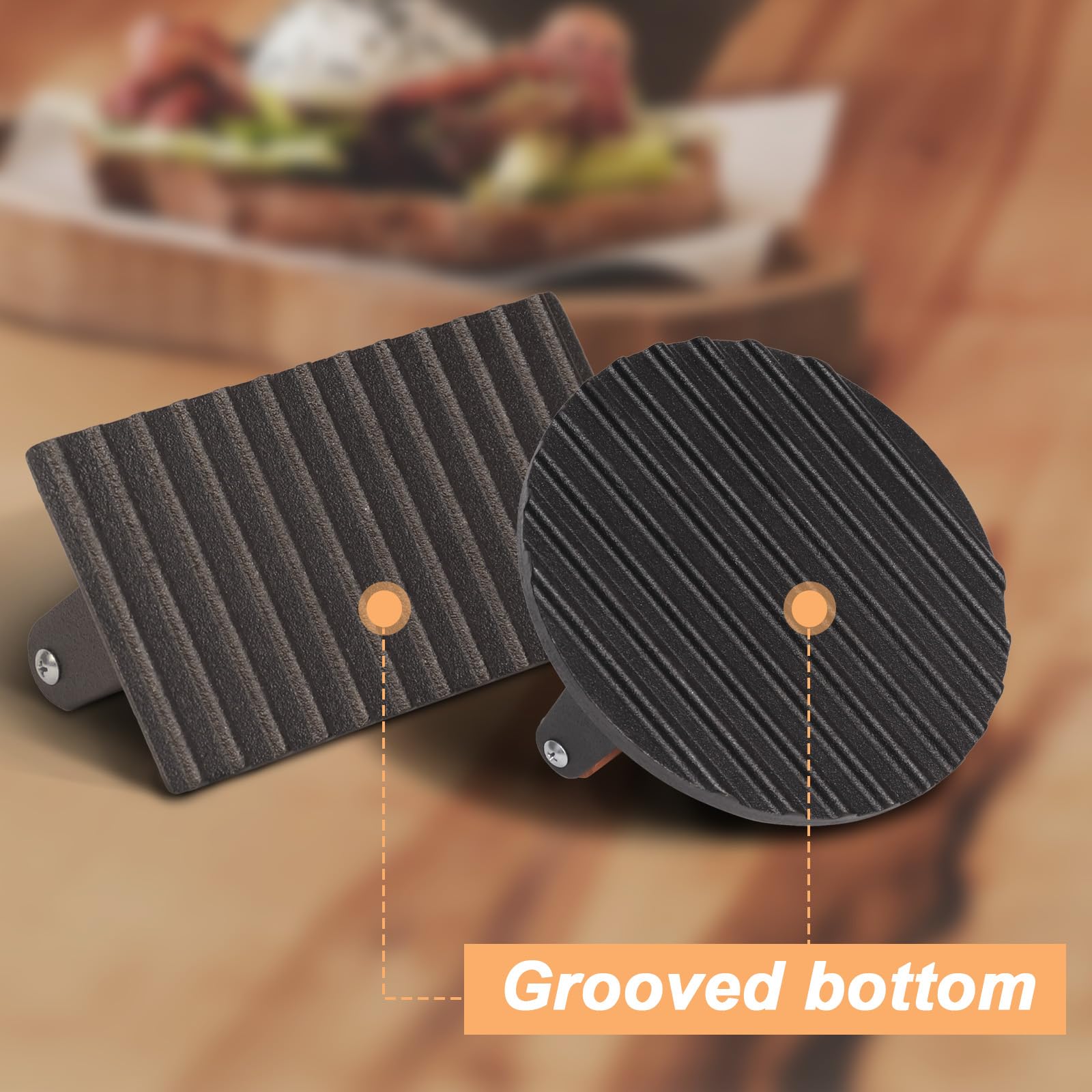 2.2 lb Heavy Duty Cast Iron Grill Press - 6.69