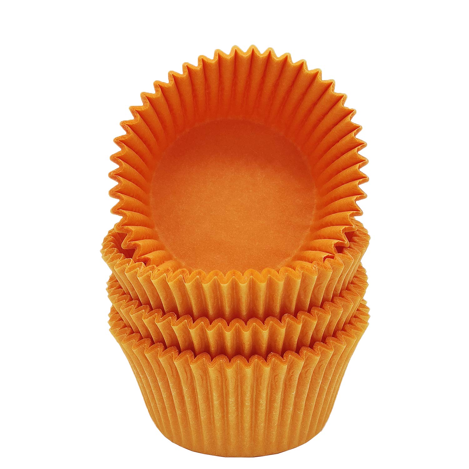 Premium Orange Greaseproof Cupcake Liners - Standard Size Muffin Baking Paper Cups (100 Count) - Perfect for Home Baking, Party Treats & Professional Bakeries