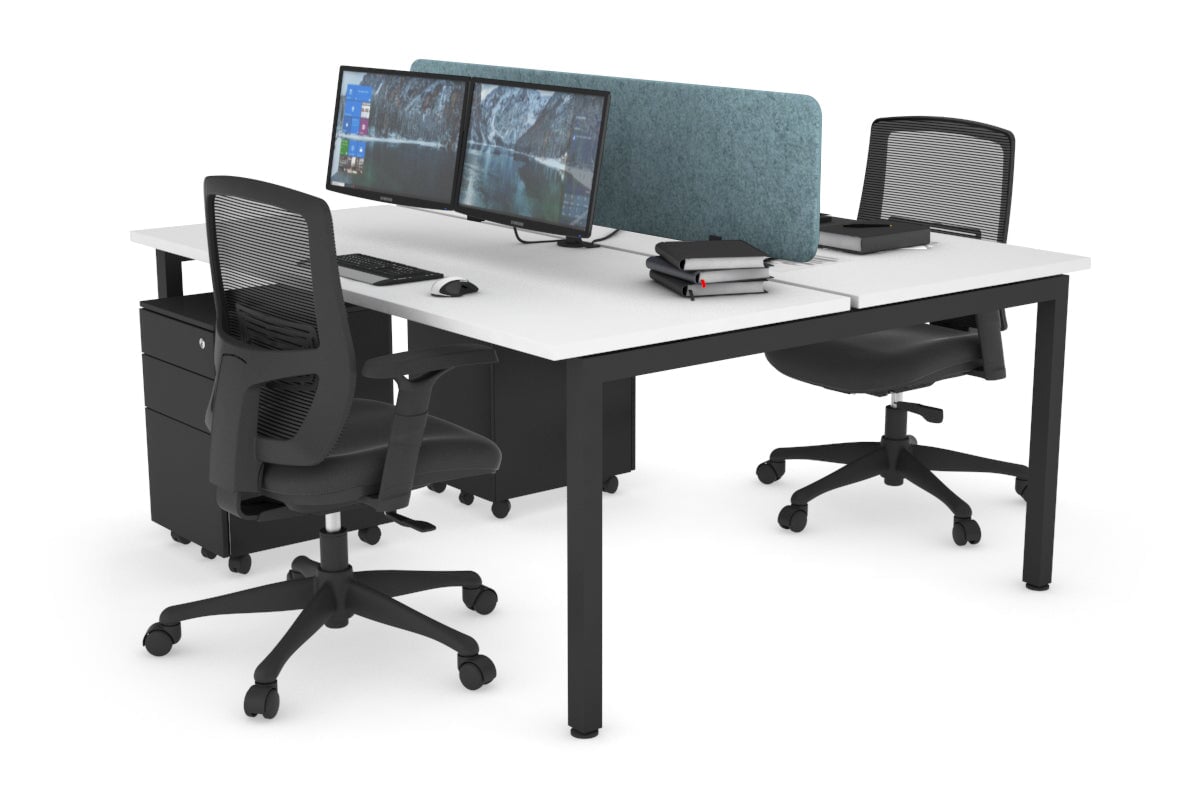 Quadro Square Legs 2 Person Office Workstation Desk [1400L x 700W] - Perfect for Collaborative Workspaces & Home Offices