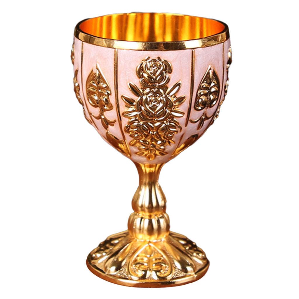 Elegant Handmade Carved Wine Goblets - Classic Small Glass Cups with Intricate Patterns for Wedding Dinners, Parties & Home Decor (Pink Gold) | Perfect for Romantic Dinners, Anniversary Gifts & Luxury Table Settings