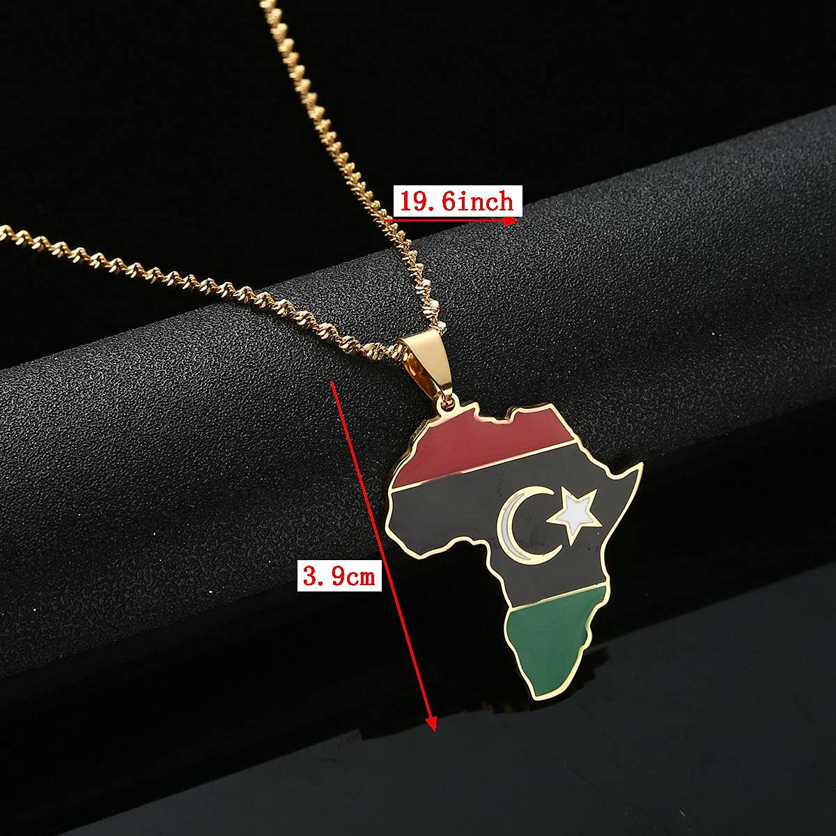 Libya Map Flag Pendant Necklace - Gold Color Jewelry for Women & Men - Perfect for Travel Lovers, National Pride & Unique Gifts