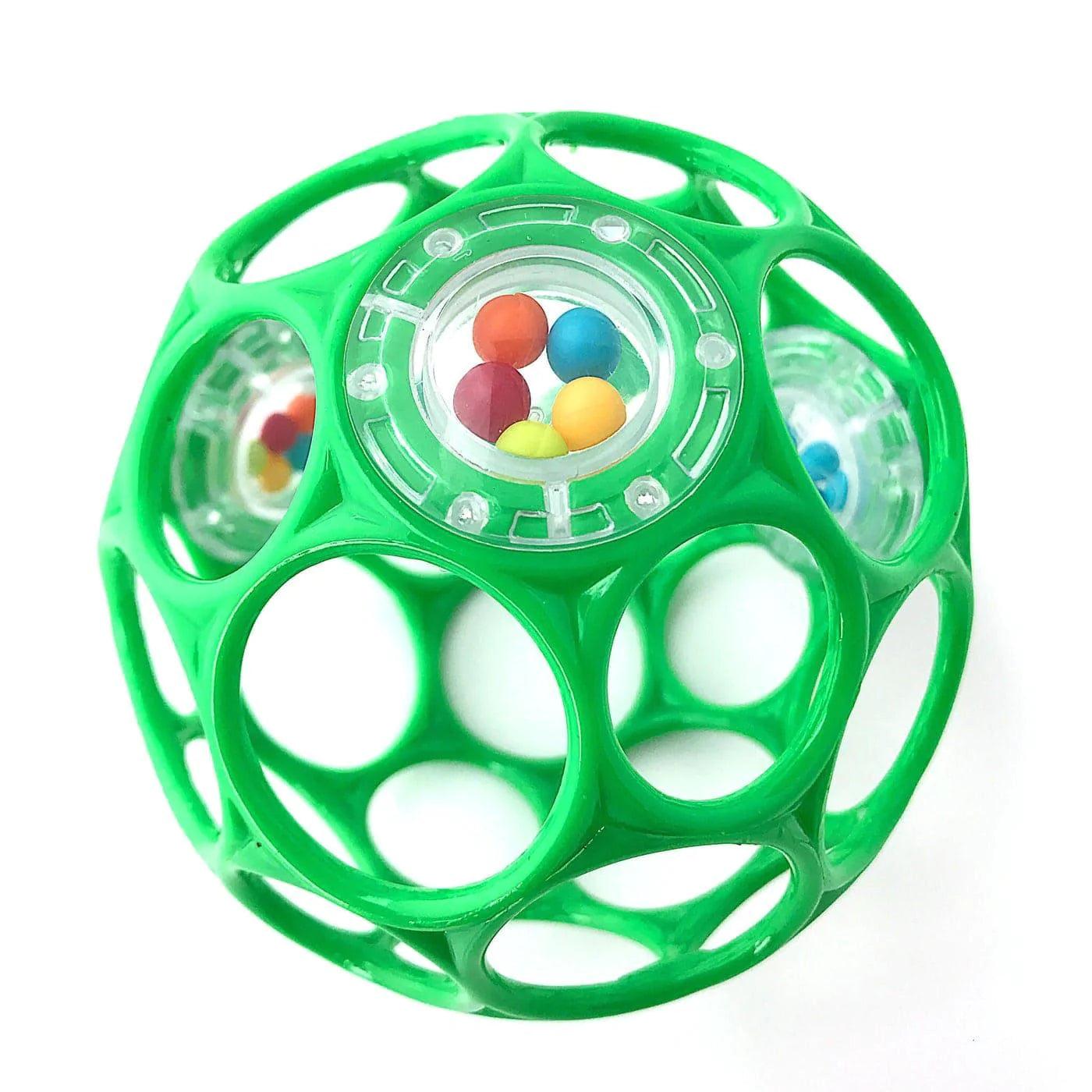 Bright Starts Oball 4 Rattle - Easy-Grip Baby Toy with Colorful Beads (Single Pack) - Perfect for Infant Sensory Play & Early Development