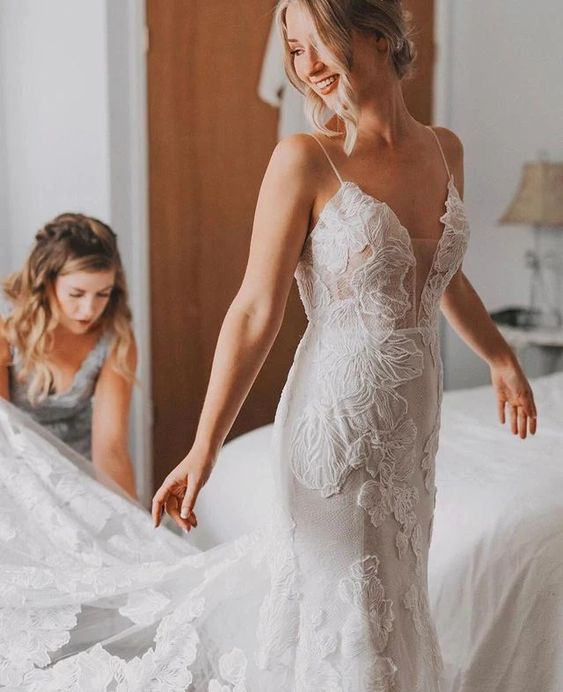 Wtoo Valenta Wedding Gown - Elegant Lace Bridal Dress for Bride - Perfect for Beach, Church & Formal Weddings
