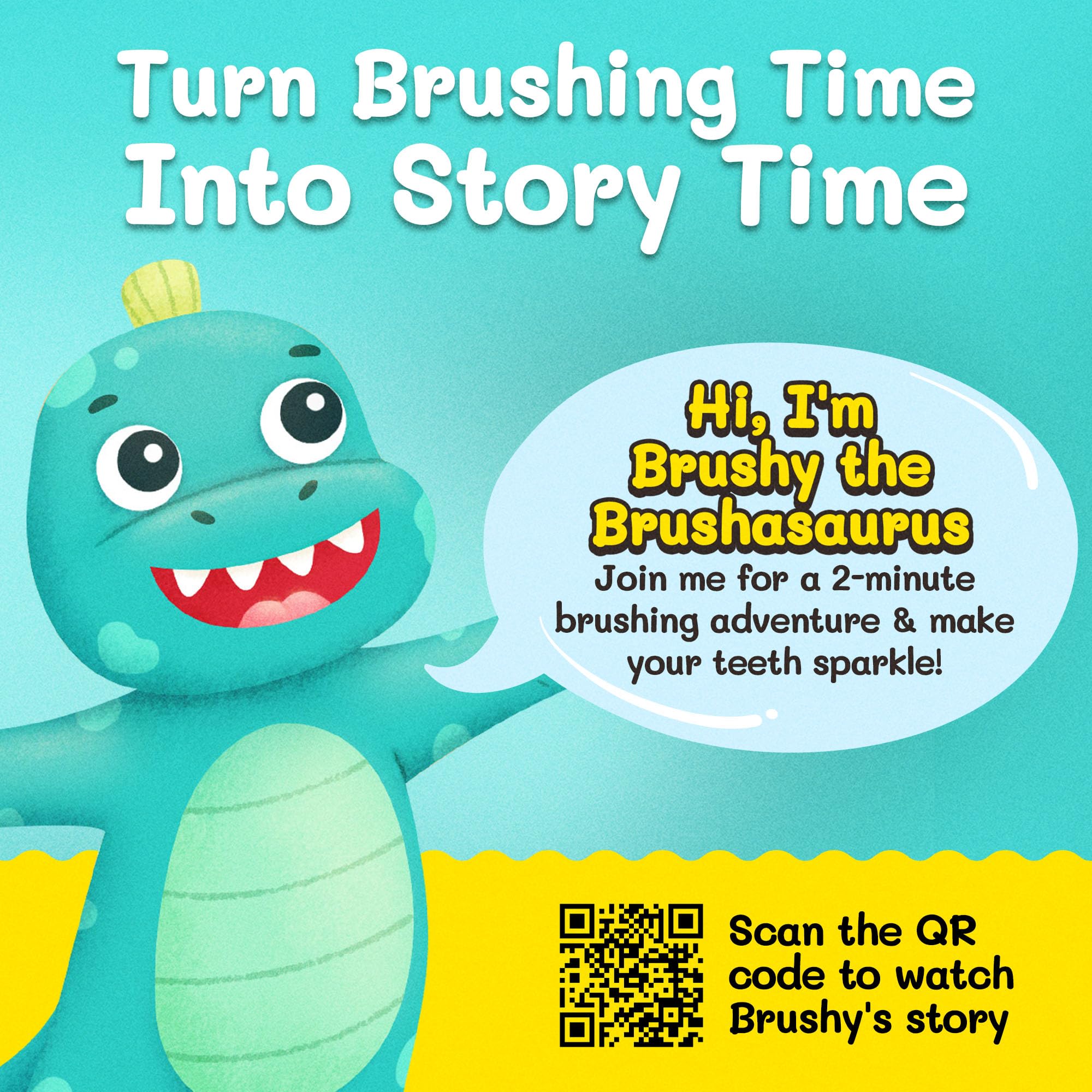 Dinosaur Toothbrush for Kids Ages 2+ | Soft Bristles & Replaceable Brush Head | Gentle & Cute Children's Toothbrush with Ergonomic Handle | Perfect for Toddler Teeth Care & Bath Time Routine