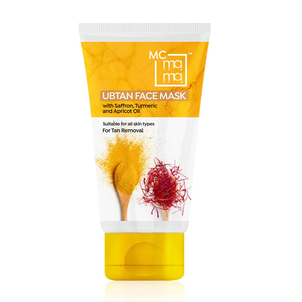 BEAUTYRELAY LONDON MC Mama Ubtan Face Mask - Saffron & Turmeric Brightening Mask for Tan Removal, Blemish Reduction & Glowing Skin (200g) | Perfect for Daily Skincare Routine & Post-Sun Care