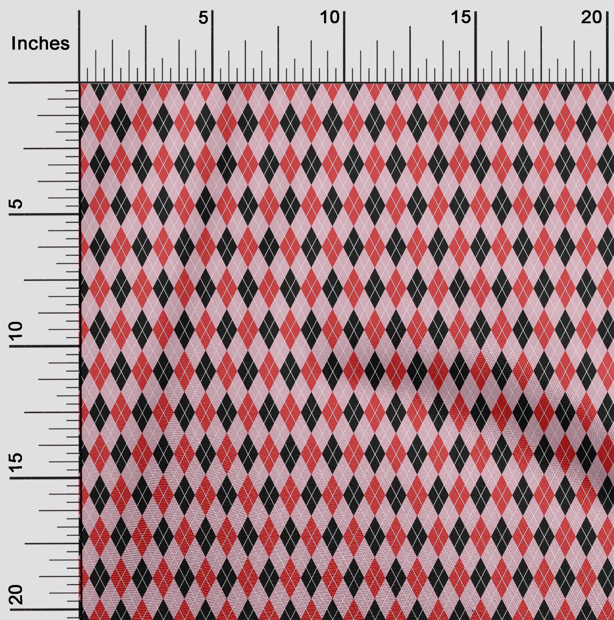 oneOone Cotton Silk Blend Pastel Pink Argyle Check Dress Fabric - 42 Inches Wide by The Yard | Perfect for Dresses, Skirts & DIY Fashion Projects