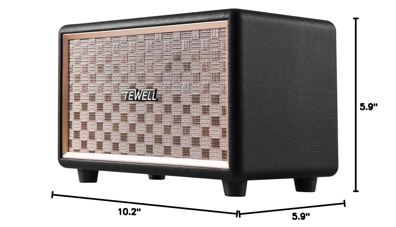 Premium Home Speaker with Rich Bass & Rotary Volume Control | Wireless Bluetooth & 3.5mm Aux Input | Ideal for Turntables, Record Players & Home Audio | AC Powered (Upgraded Version) | Perfect for Living Rooms, Bedrooms & Home Theater Systems