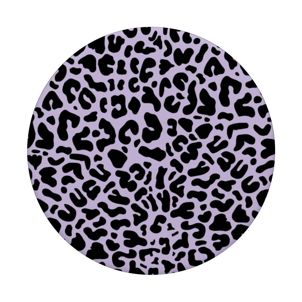 Lavender Black Leopard Print Cheetah Animal Pattern PopSockets PopGrip - Swappable Phone Grip for iPhone, Samsung & Tablets | Perfect for Selfies, Video Calls & Secure Phone Handling