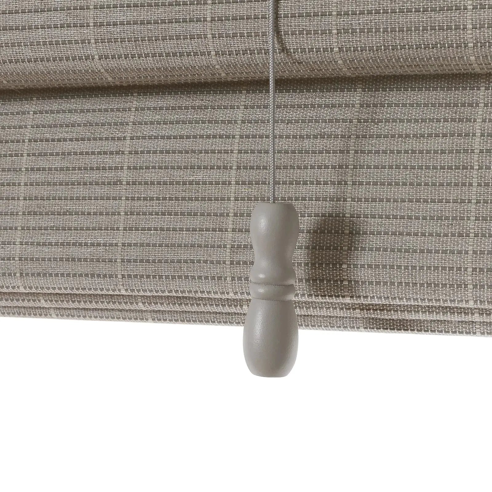 Natural Flax Bamboo Woven Window Shade - Eco-Friendly Stone Color for Living Room & Bedroom Blackout Privacy