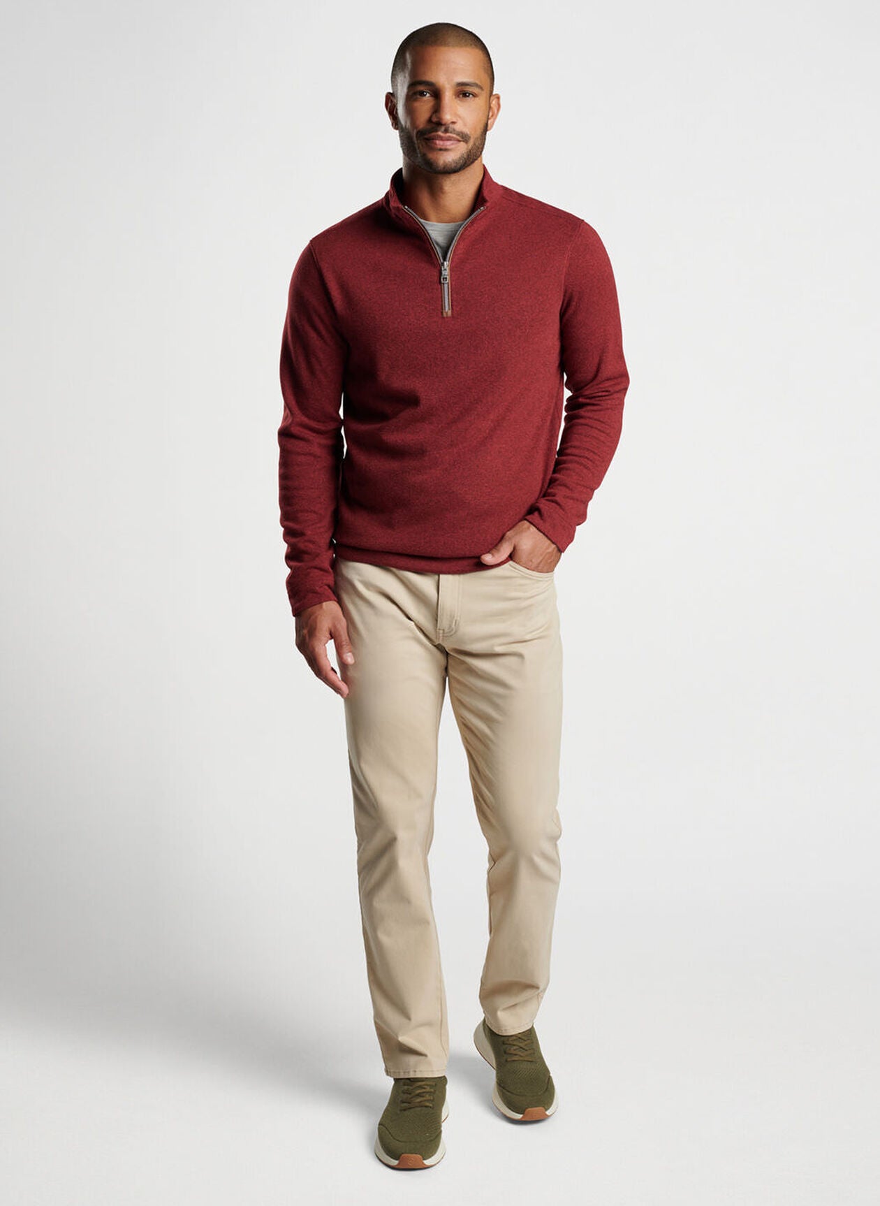 Peter Millar Men's Fleece 1/4 Zip Sweater - Lightweight Thermal Pullover for Outdoor Activities, Golf, Hiking & Casual Wear